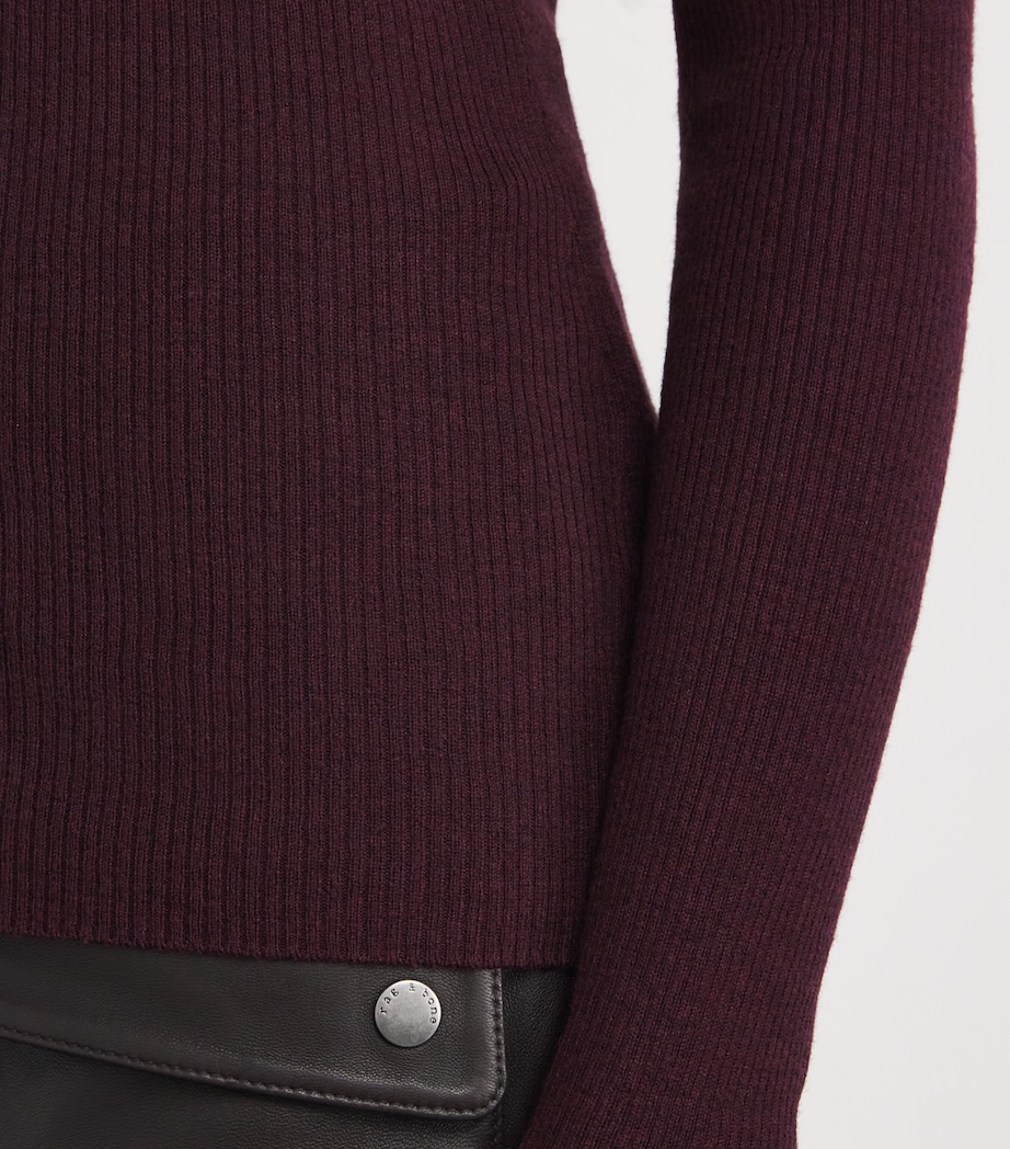 Wool-Silk Rollneck Sweater BURGUNDY Image 6