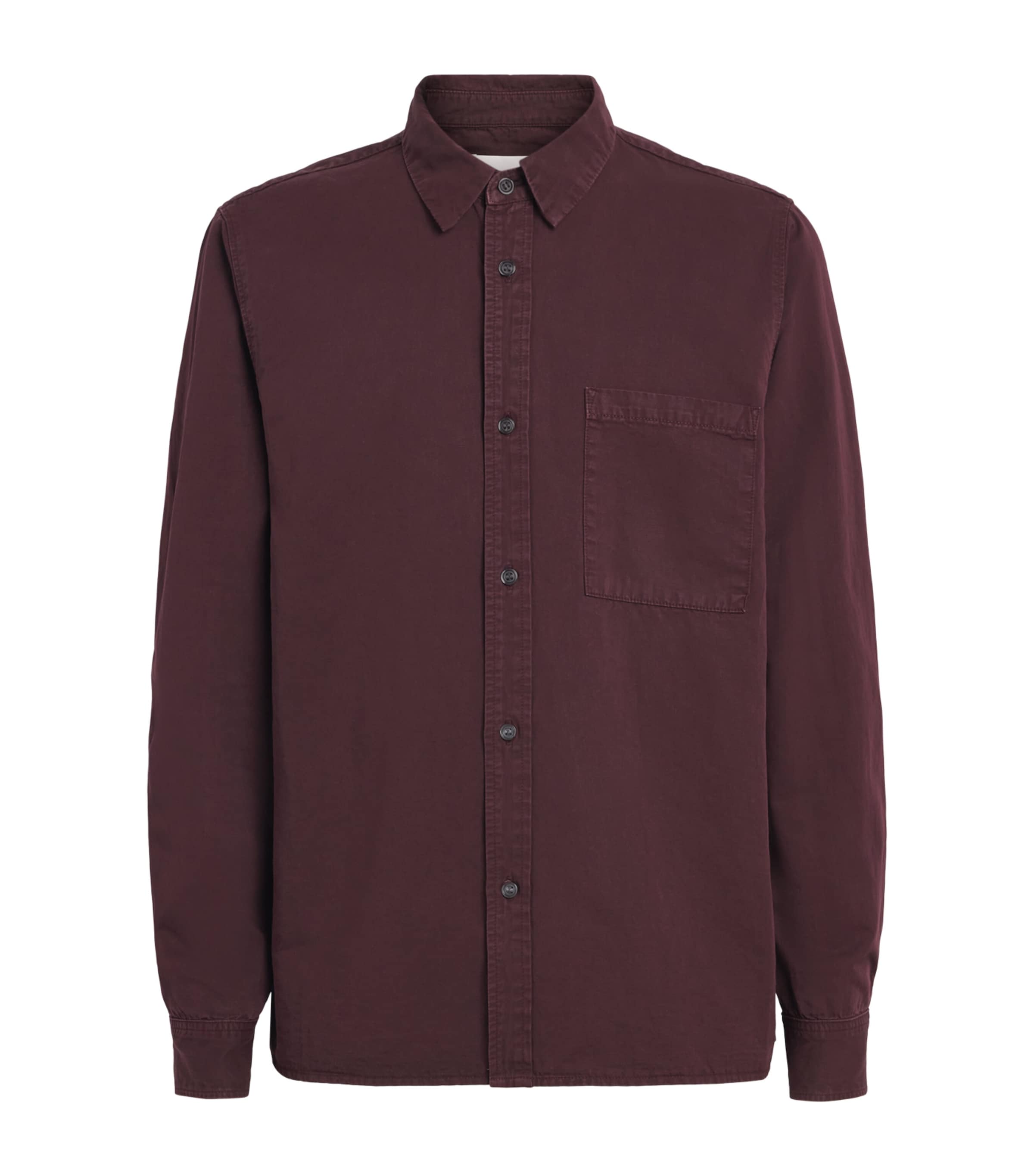 Citizens of Humanity Mens Cotton-Linen Cairo Shirt Burgundy Image 1