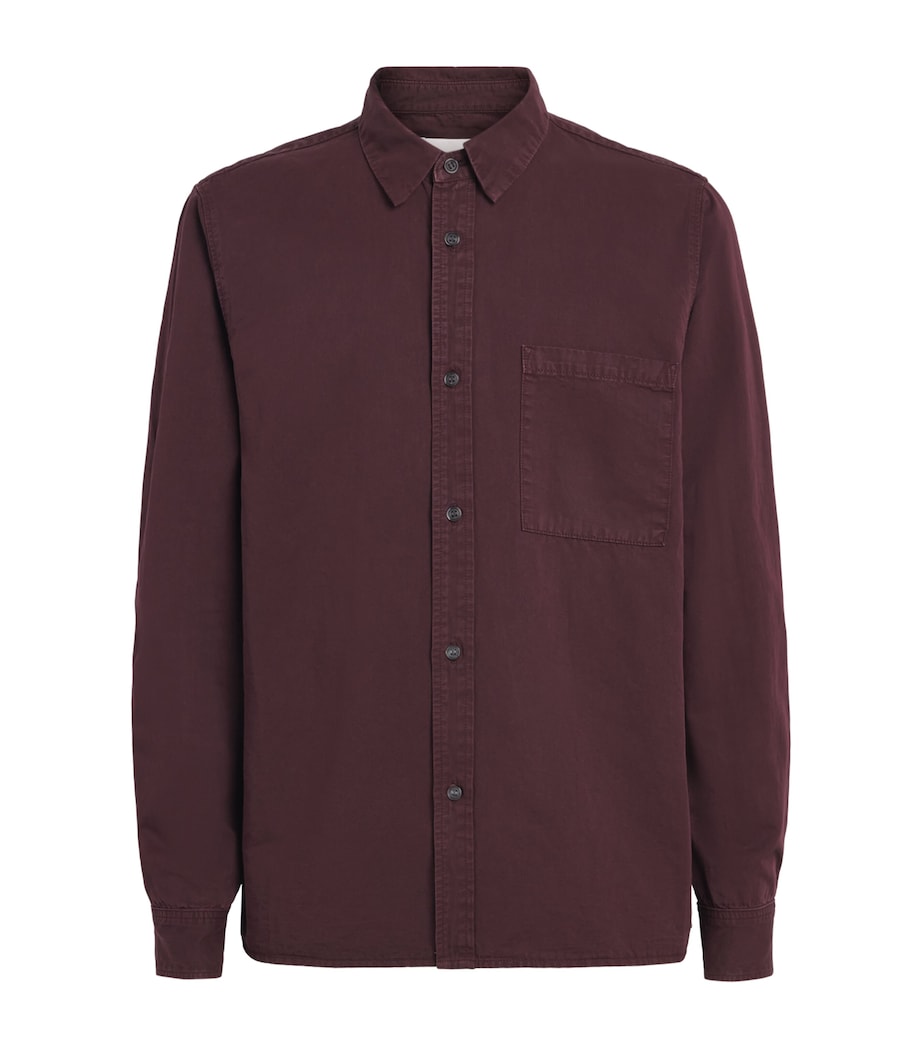 Citizens of Humanity Mens Cotton-Linen Cairo Shirt Burgundy Image 1