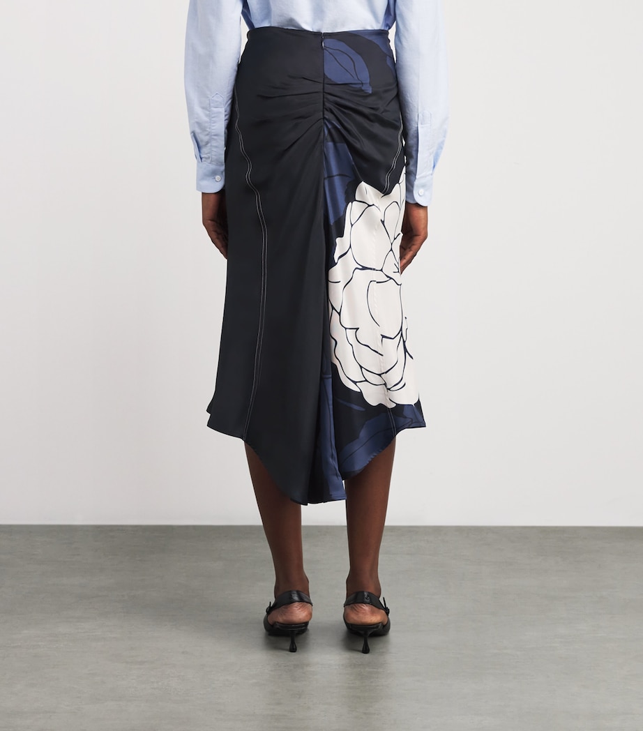 Twill Printed Midi Skirt 9638 DARK NV/PALE RS Image 4