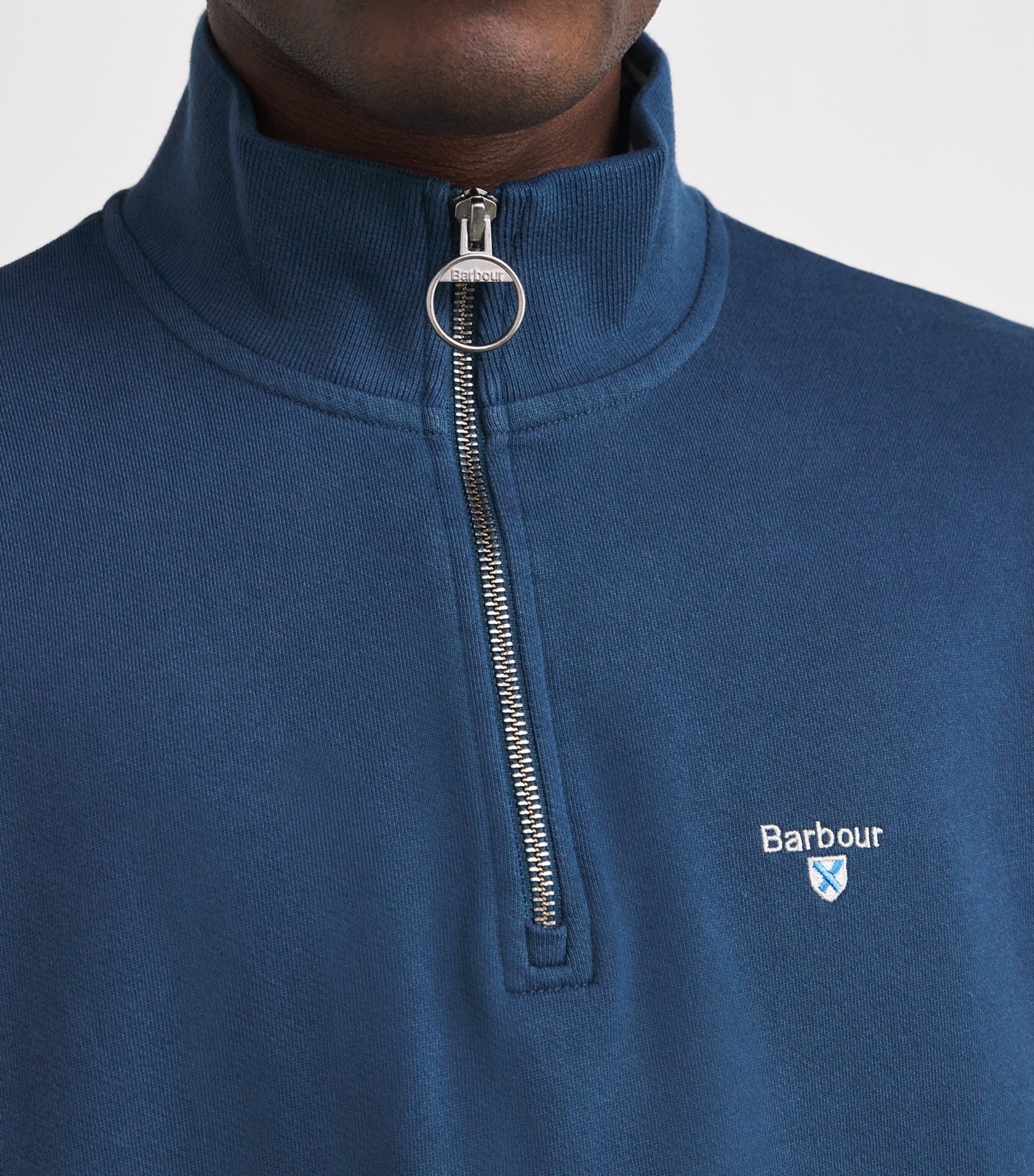 Cotton Rosford Half-Zip Sweatshirt DARK DENIM Image 6