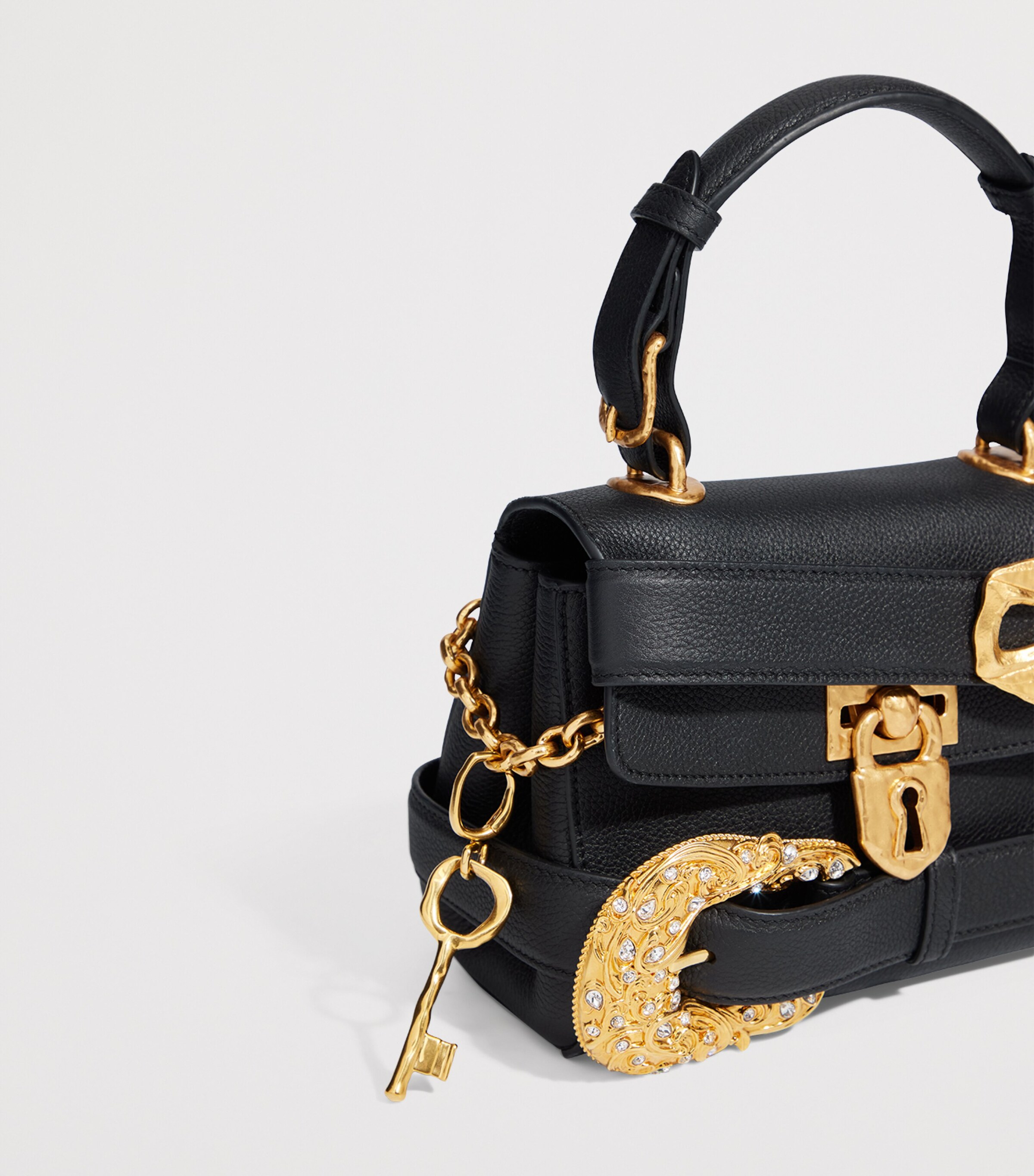 Mini Leather Belts Soft Secret Top-Handle Bag 999 BLACK Image 6