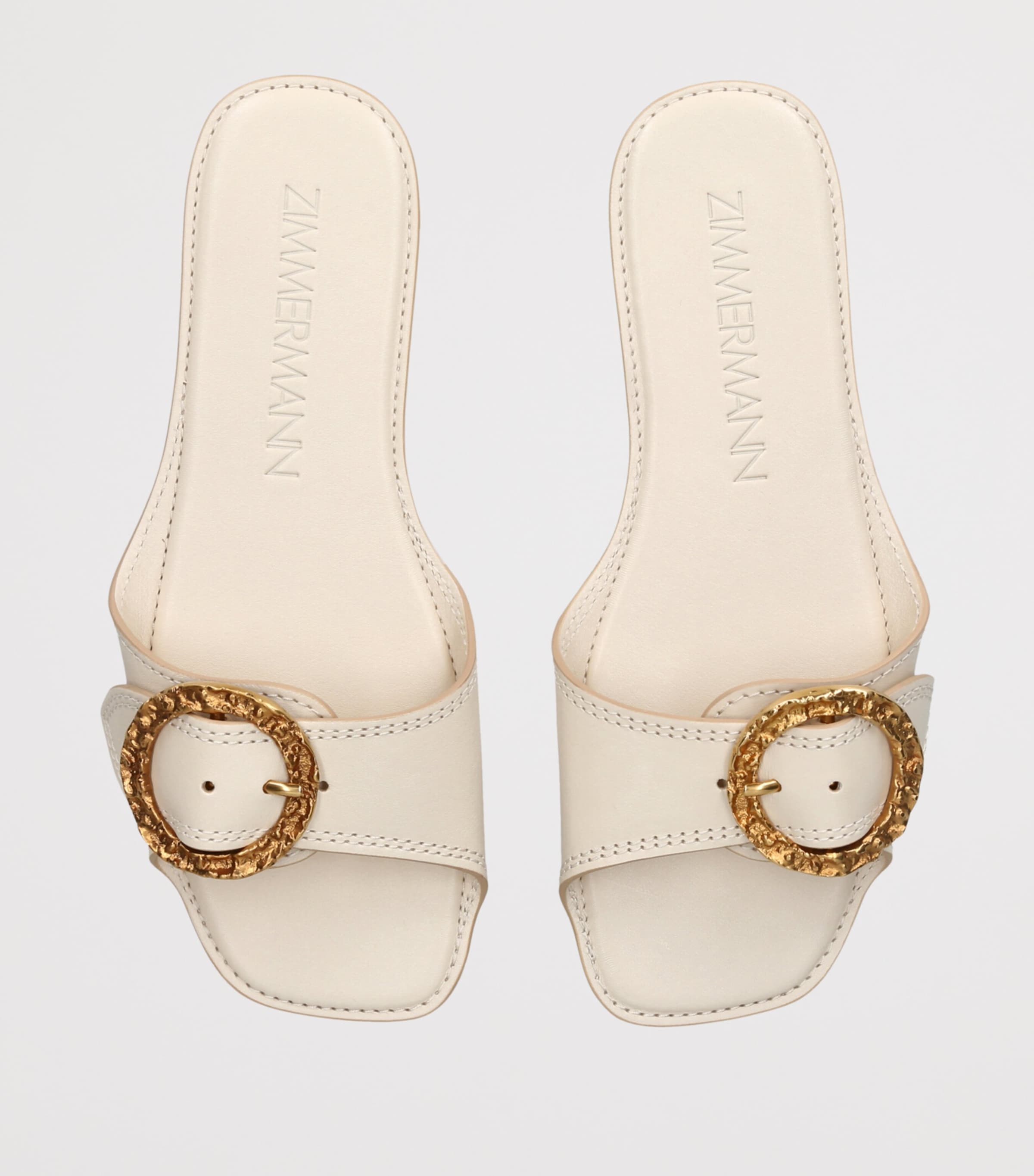 Zimmermann Beige Leather Solena Slides | Harrods UK