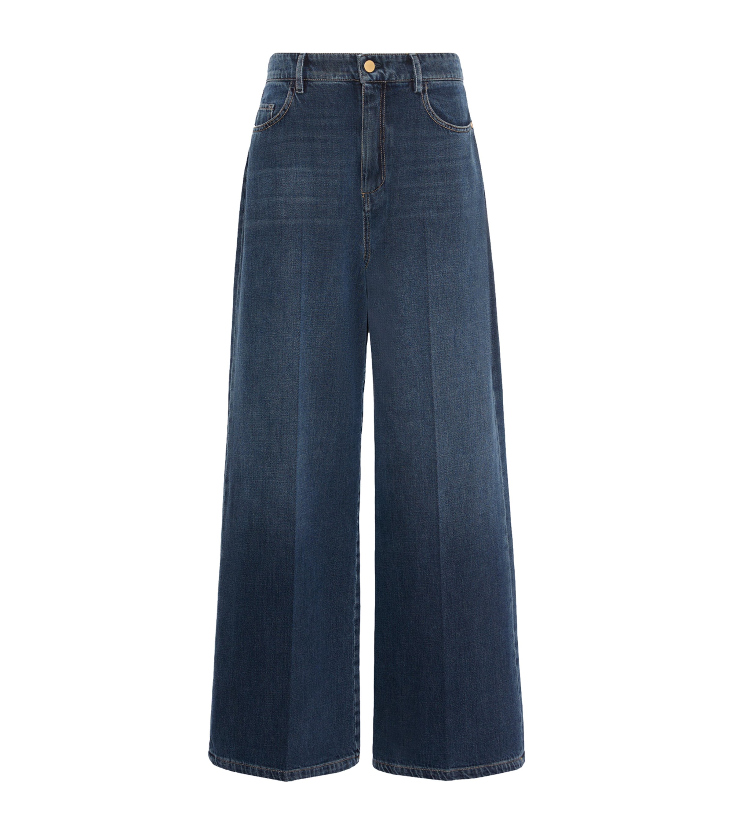 Max Mara Womens High-Rise Wide-Leg Jeans Midnightblue Image 1