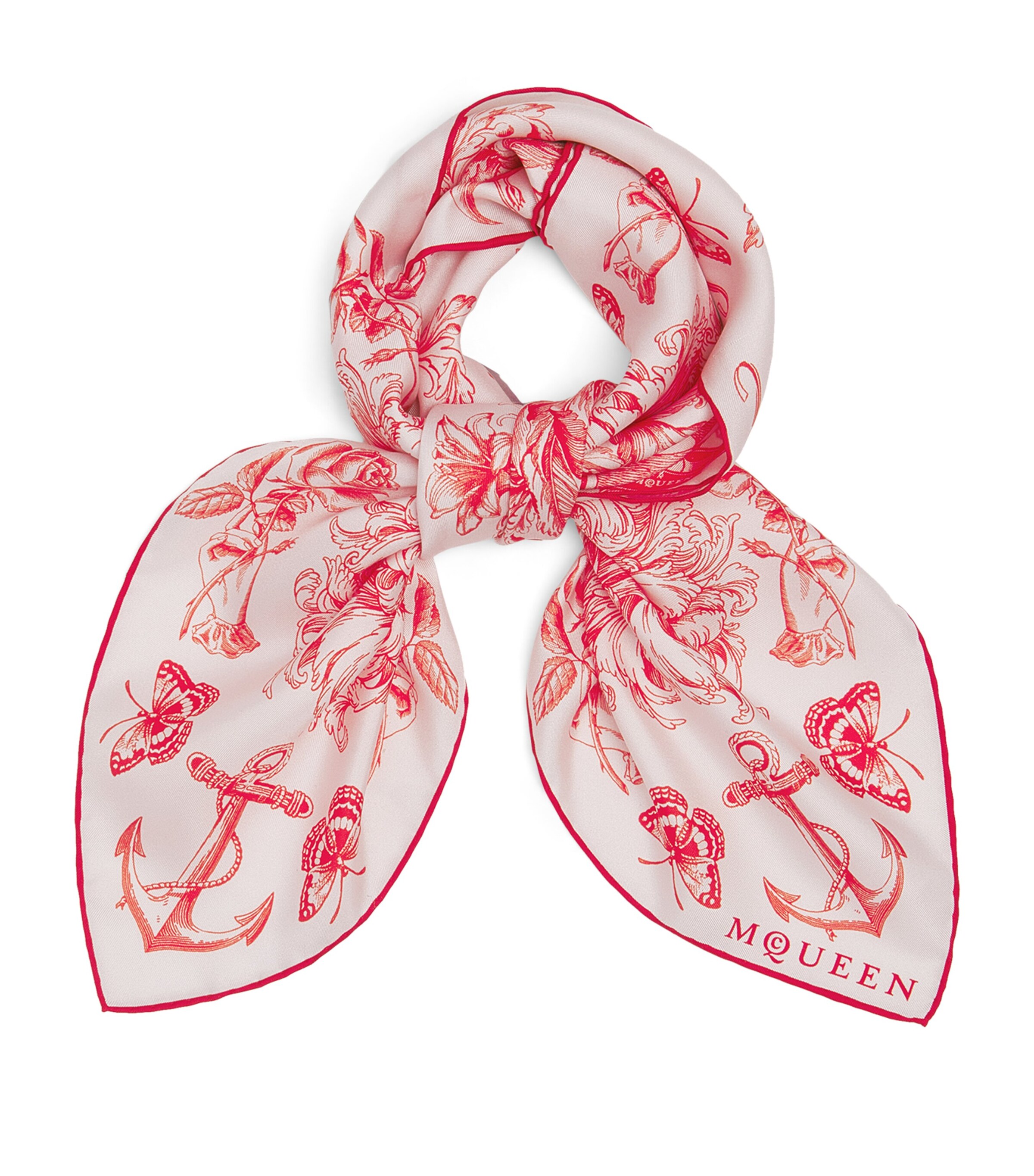 McQueen Silk Sailor Tattoo Scarf | Women Accessories | Scarves | Designers | McQueen