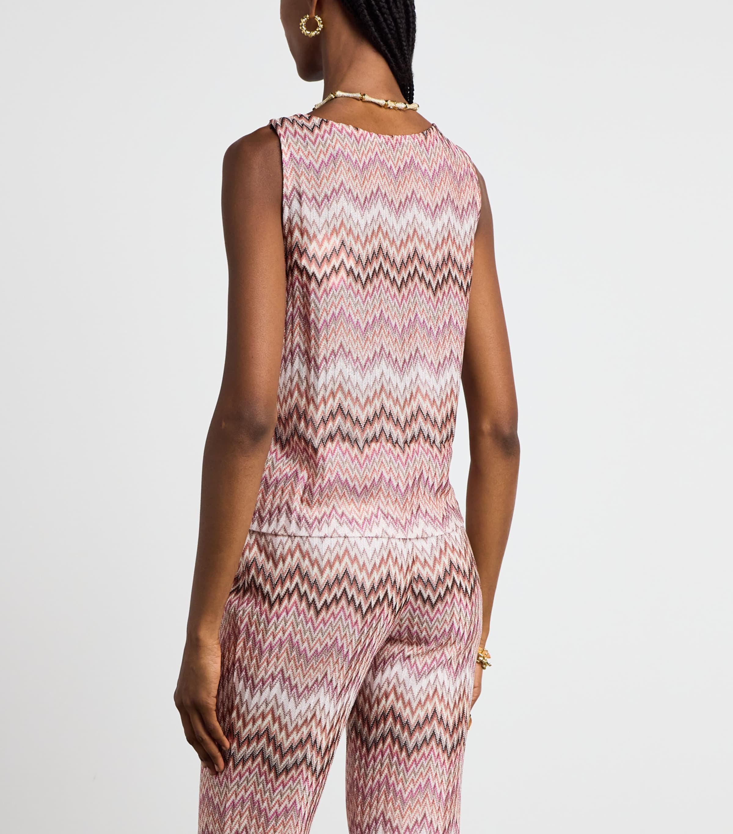 Missoni Womens Zigzag Cami Top Pink White Image 5