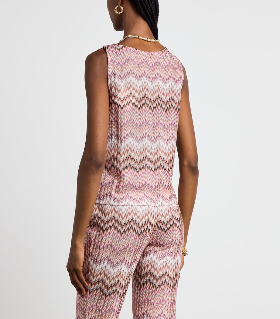 Missoni Womens Zigzag Cami Top Pink White Image 5