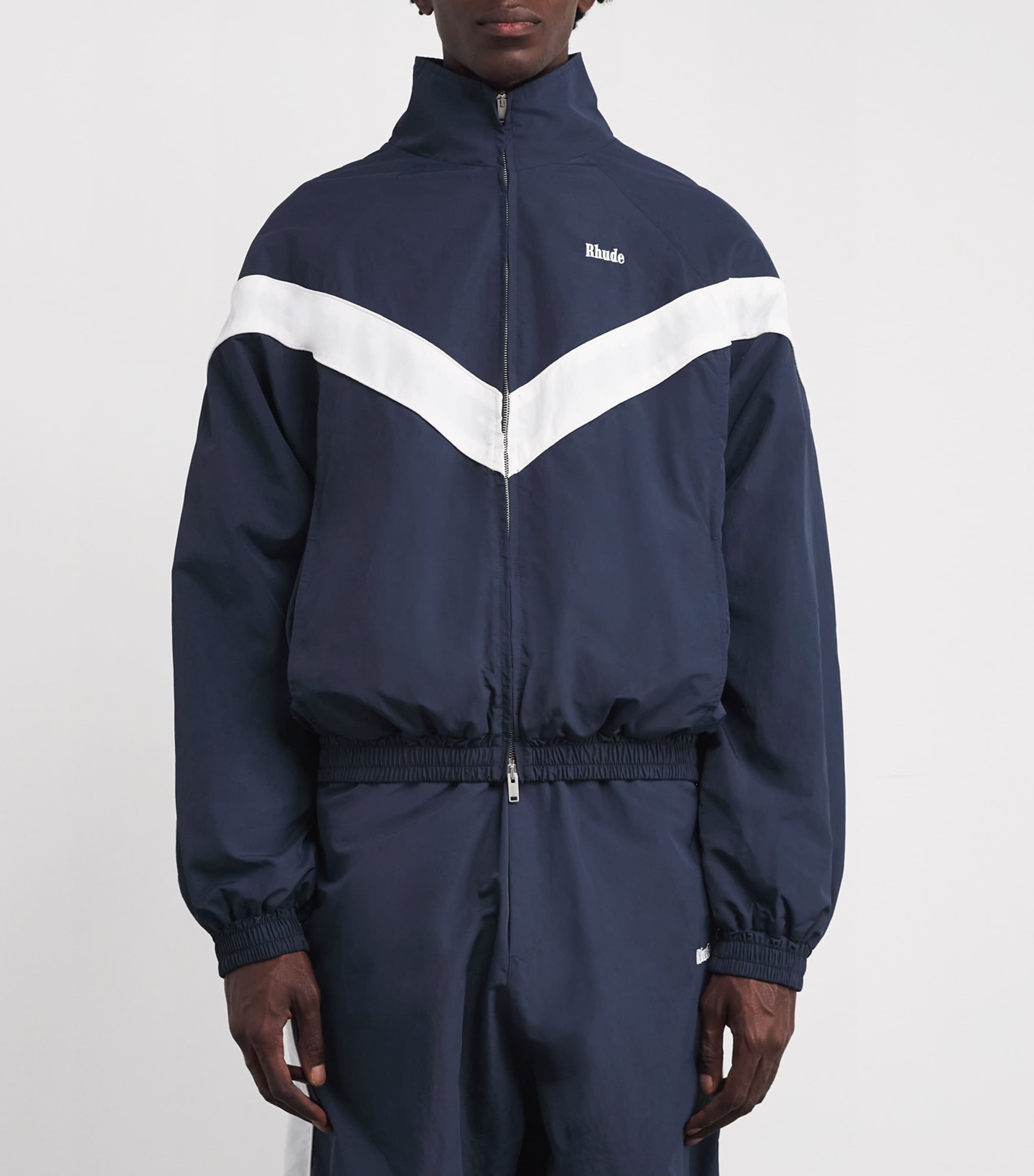 Rhude Navy Logo Stripe Track Jacket | Harrods US