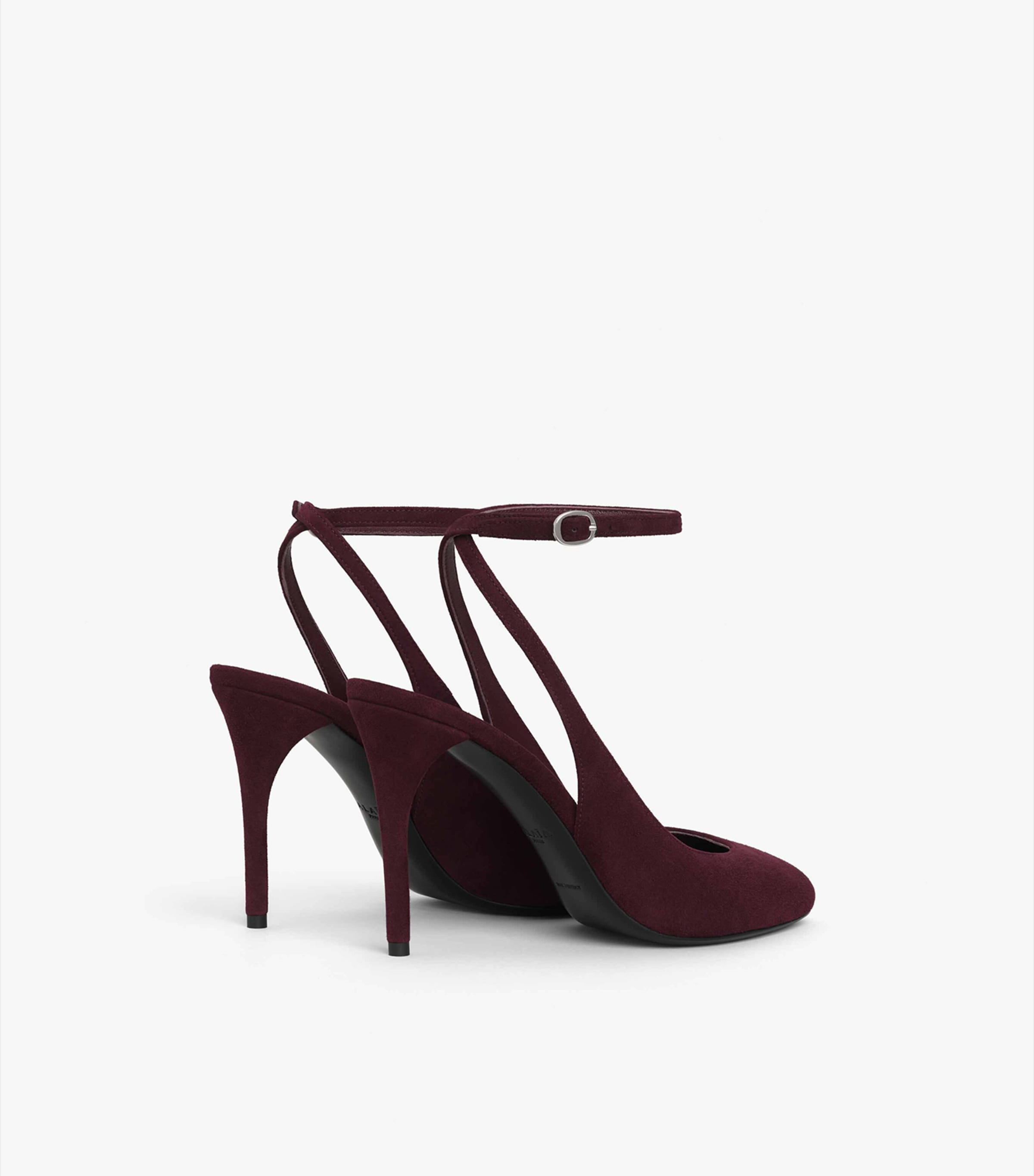 Suede Decollete Slingback Heels 90 ROUGE GRENAT Image 2