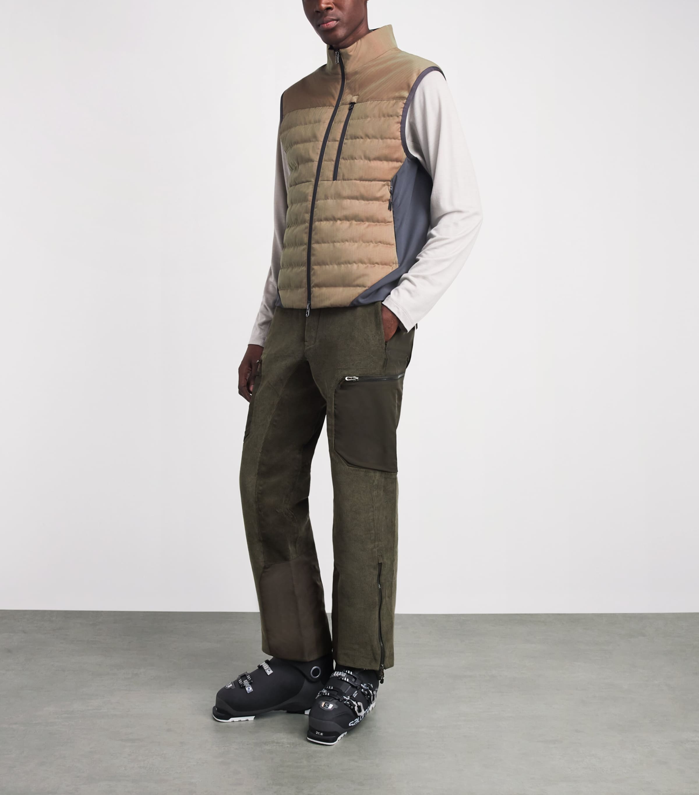 Sease Mens Corduroy Trace 2.0 Ski Trousers Bronze Olive Image 2