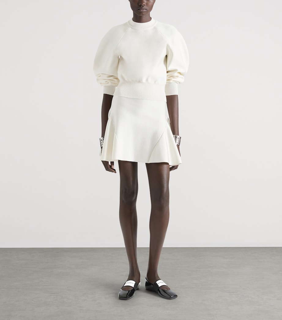 Knitted Ruffled Mini Skirt IVORY Image 2