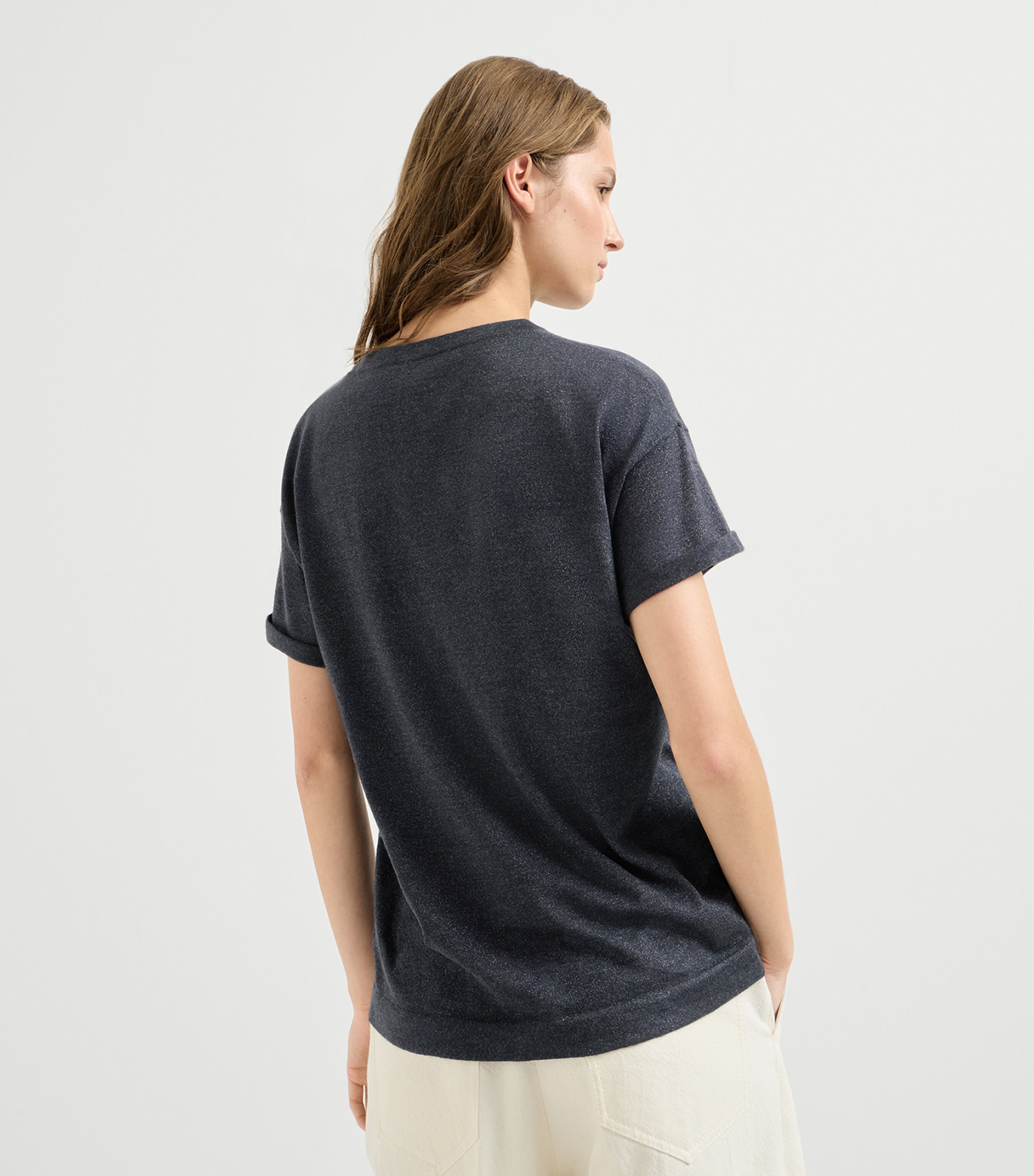 Brunello Cucinelli Womens Cashmere-Silk Blend T-Shirt Image 3