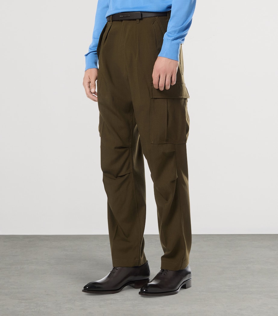 Virgin Wool-Blend Cargo Trousers GAV Image 2