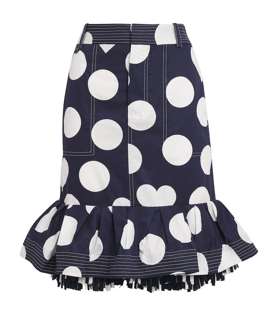 Jacquemus Womens Cotton Polka Dot Cabana Midi Skirt Dots Heart Navy Image 1