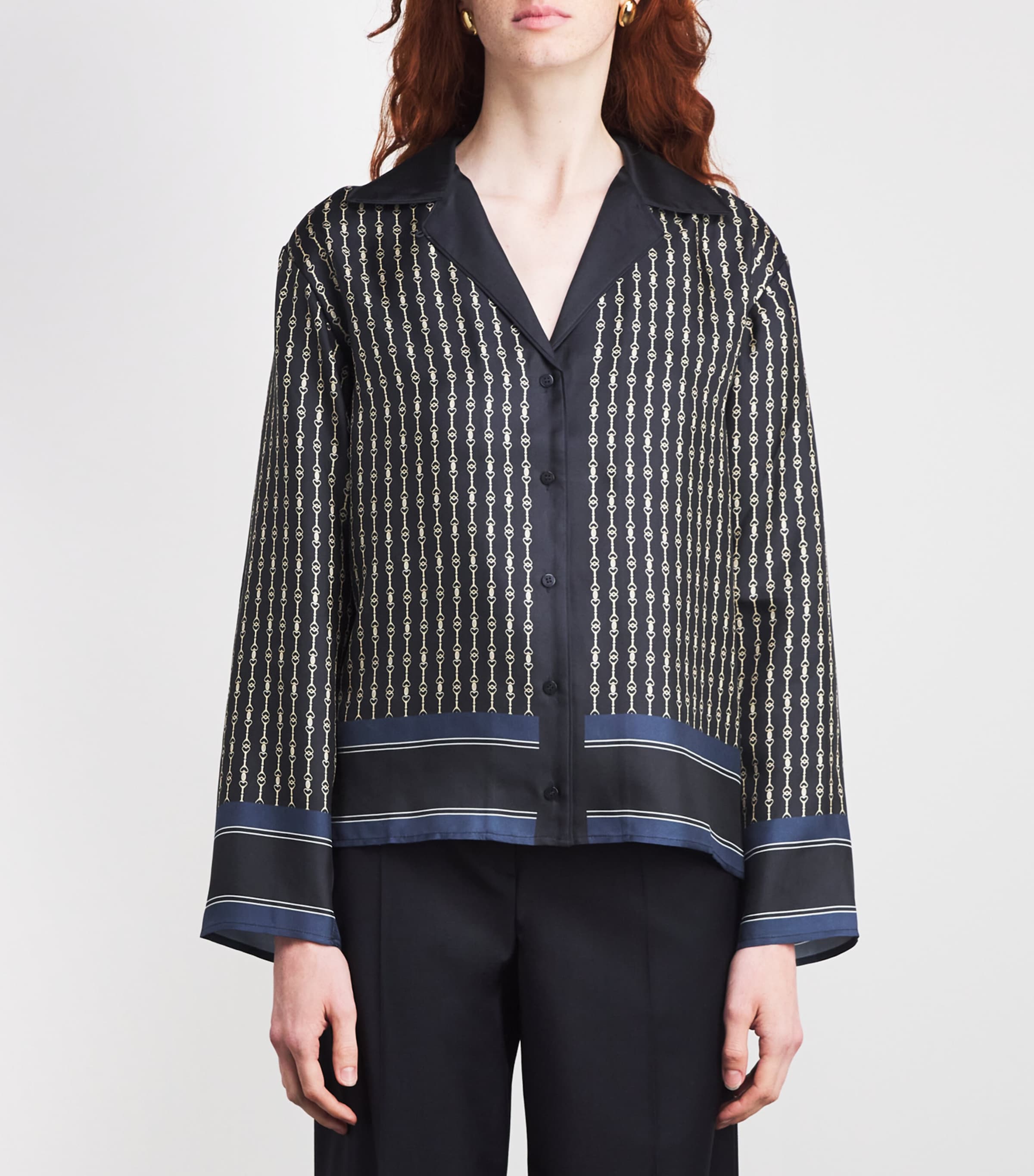 Silk Printed Colina Shirt DARK PRINT Image 3