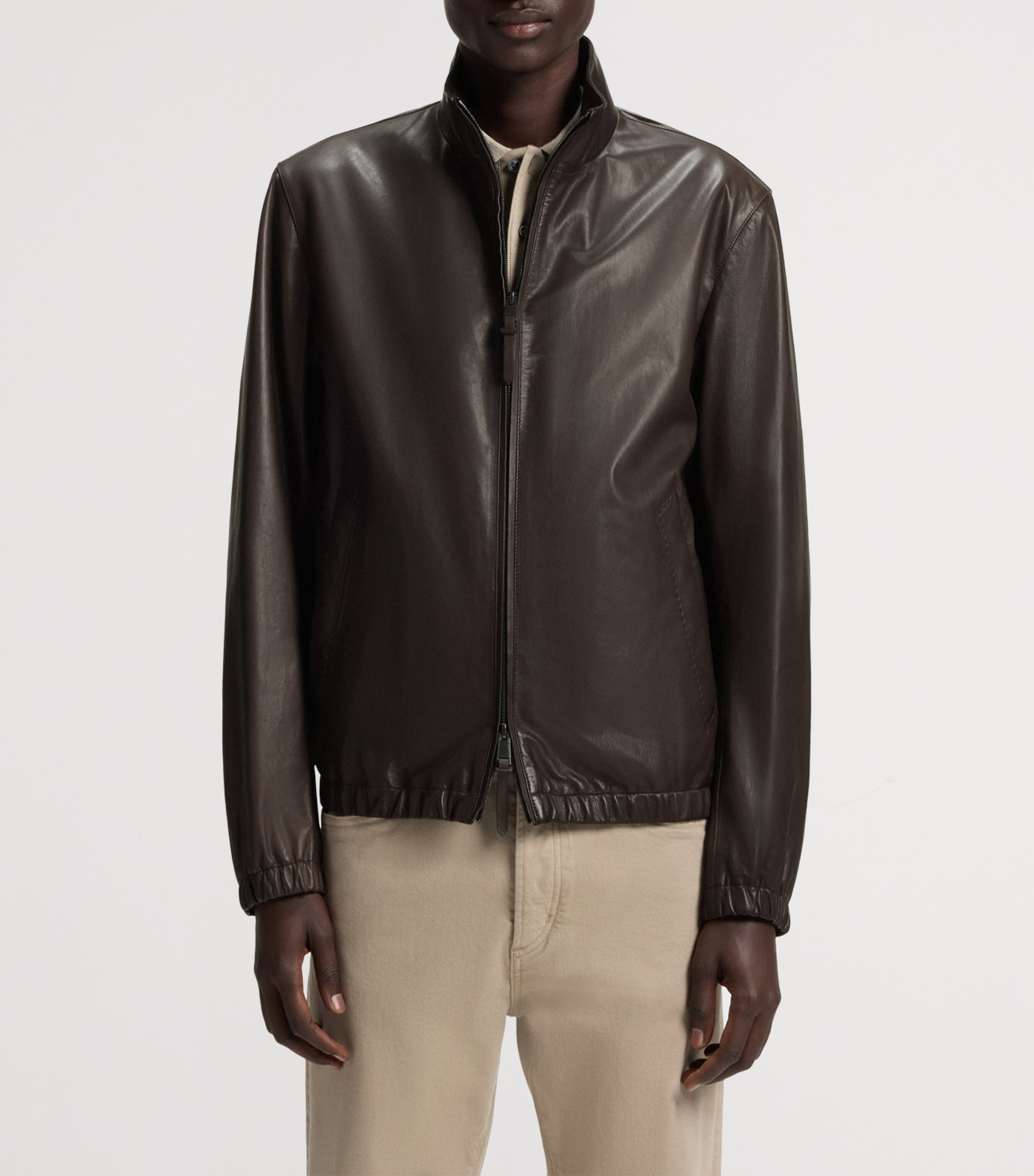 Straight Fit Leather Jacket 201 Image 2