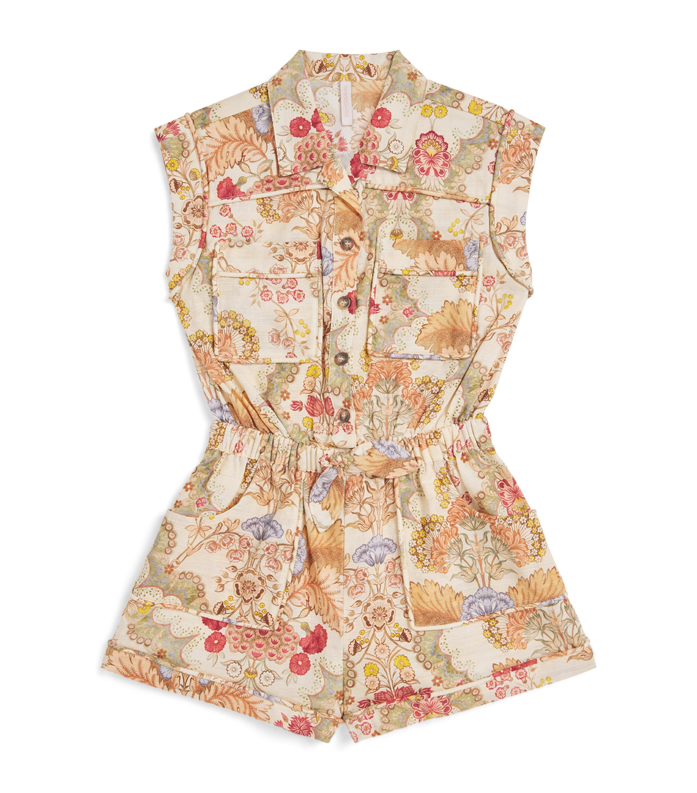 Zimmermann Kids' Cotton Floral Daylight Playsuit In Neutral