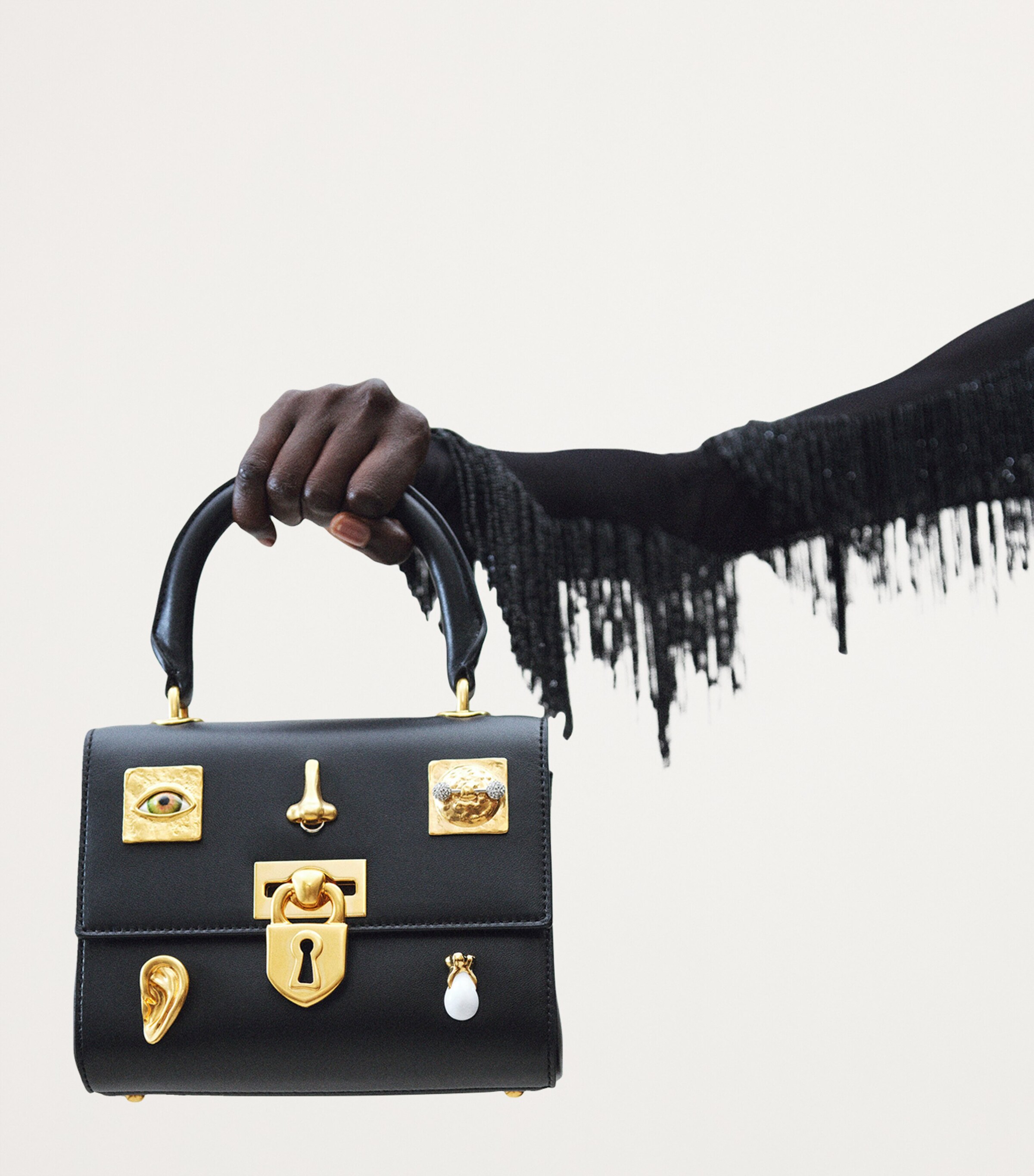 Mini Leather Bijoux Secret Top-Handle Bag 999BLACK Image 6