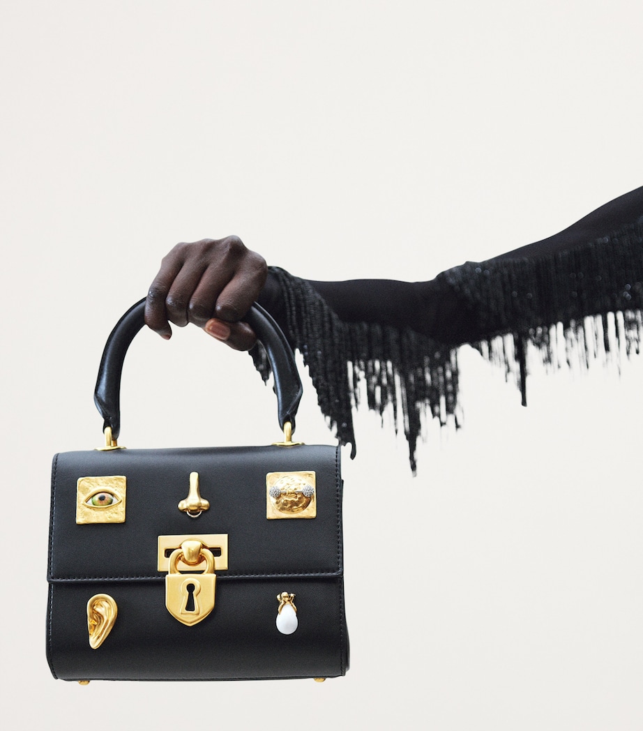 Mini Leather Bijoux Secret Top-Handle Bag 999BLACK Image 6