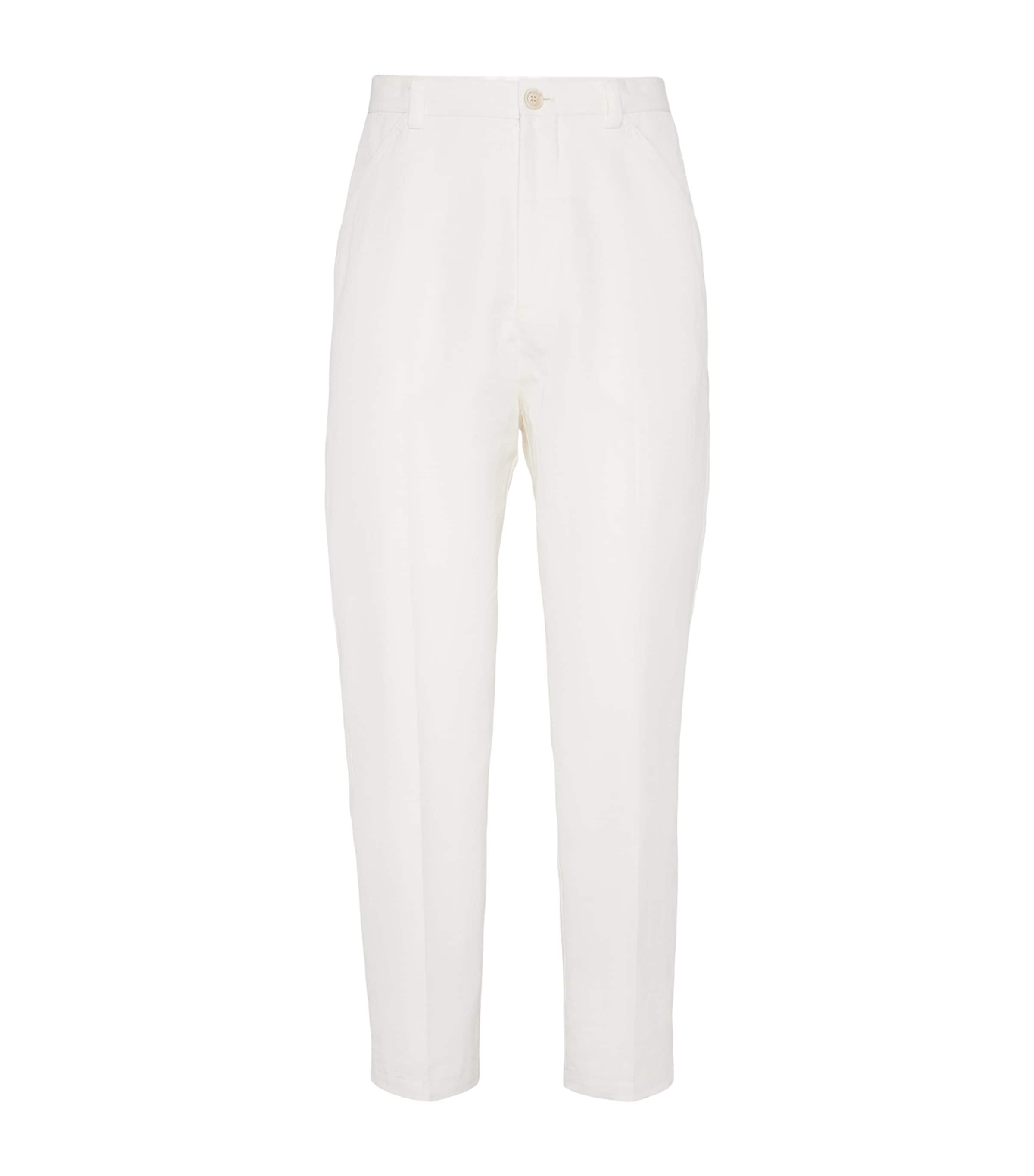 Brunello Cucinelli Linen-cotton Leisure Trousers In White