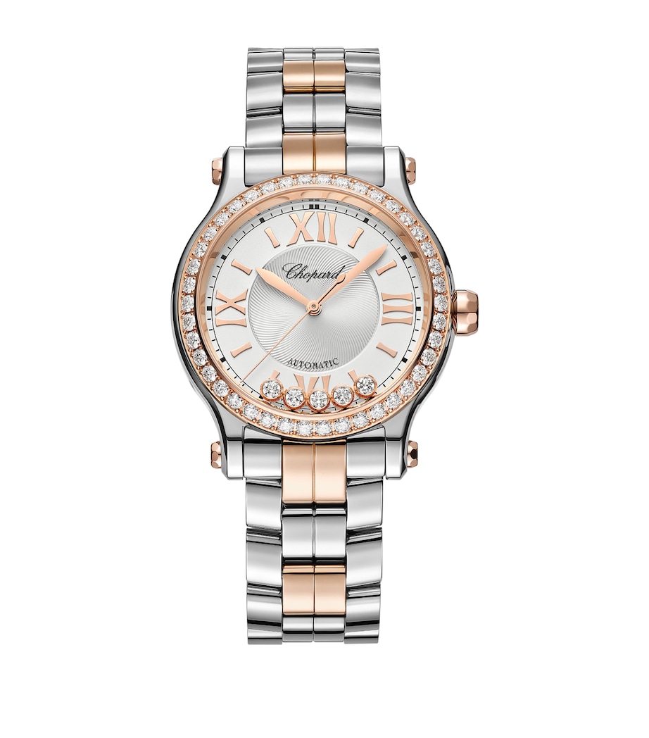 Rose Gold, Stainless Steel and Diamond Happy Sport Automatic Watch 33mm ROSE GOLD/STAINLESS Image 2