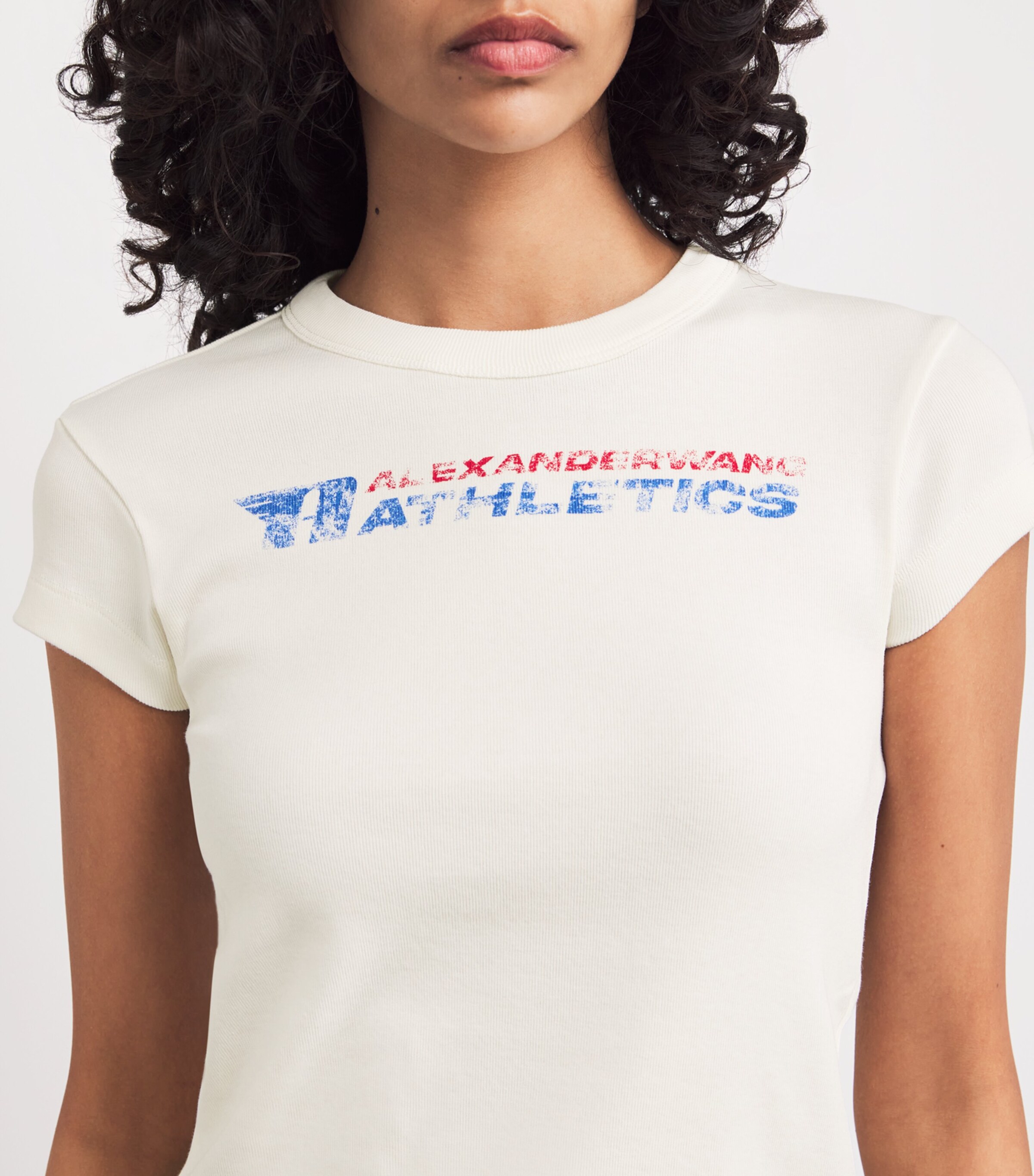 【Alexander Wang】ベイビーTシャツ logo jacquard short sleeve baby tee in WHITE | alexanderwang®