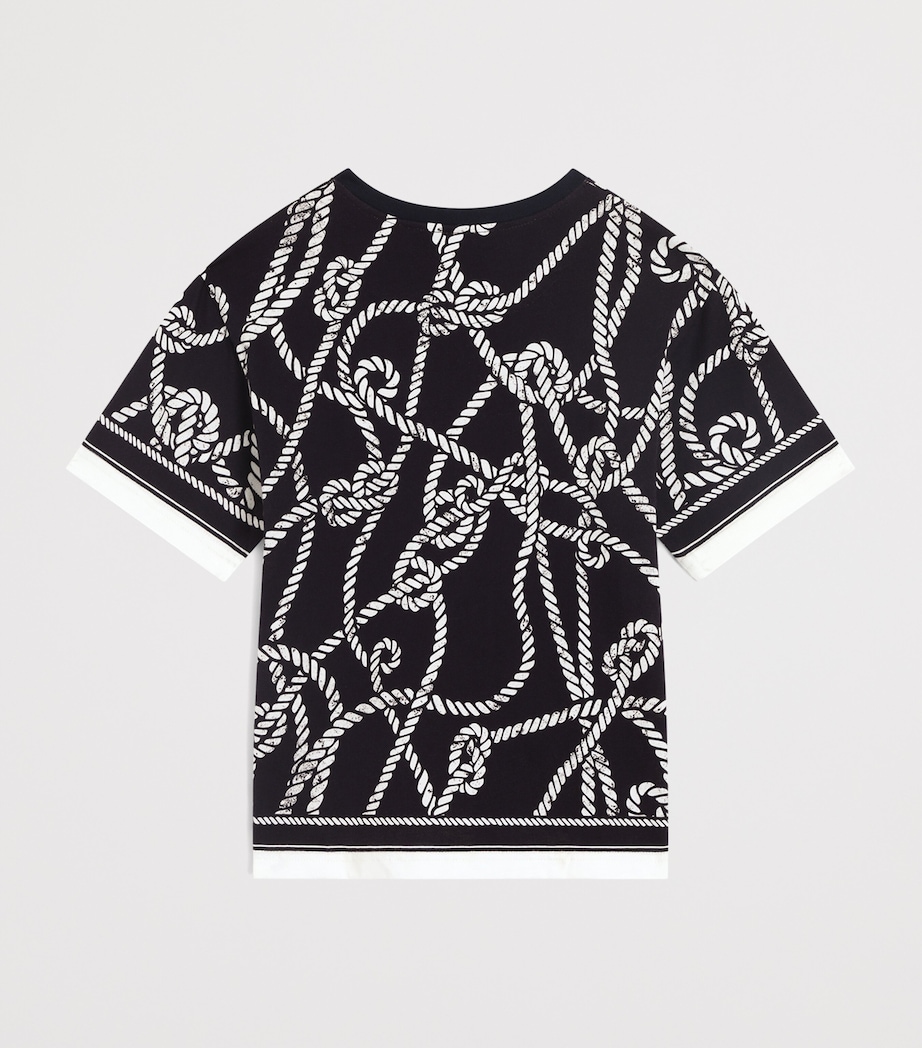 Dolce&Gabbana Kids Cotton Rope Print T-Shirt (8-14 Years) Corde F.blu Image 2