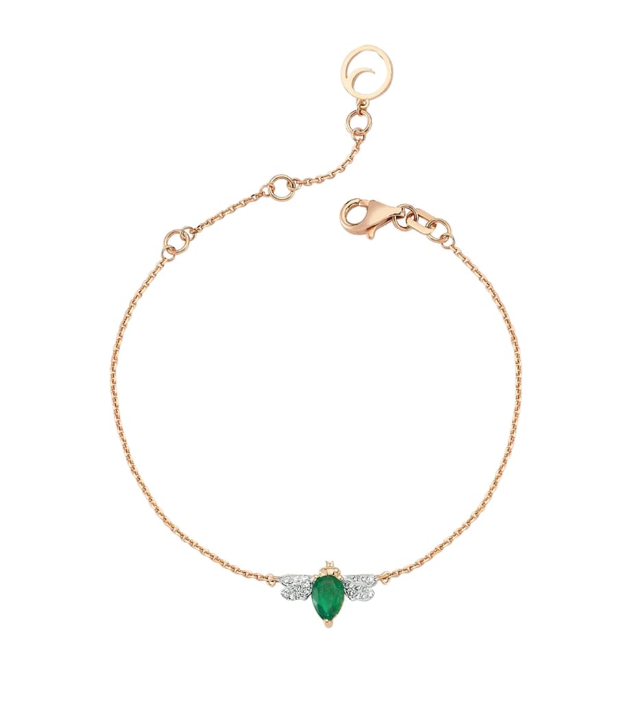 Rose Gold and Emerald Bracelet GREEN Image 1