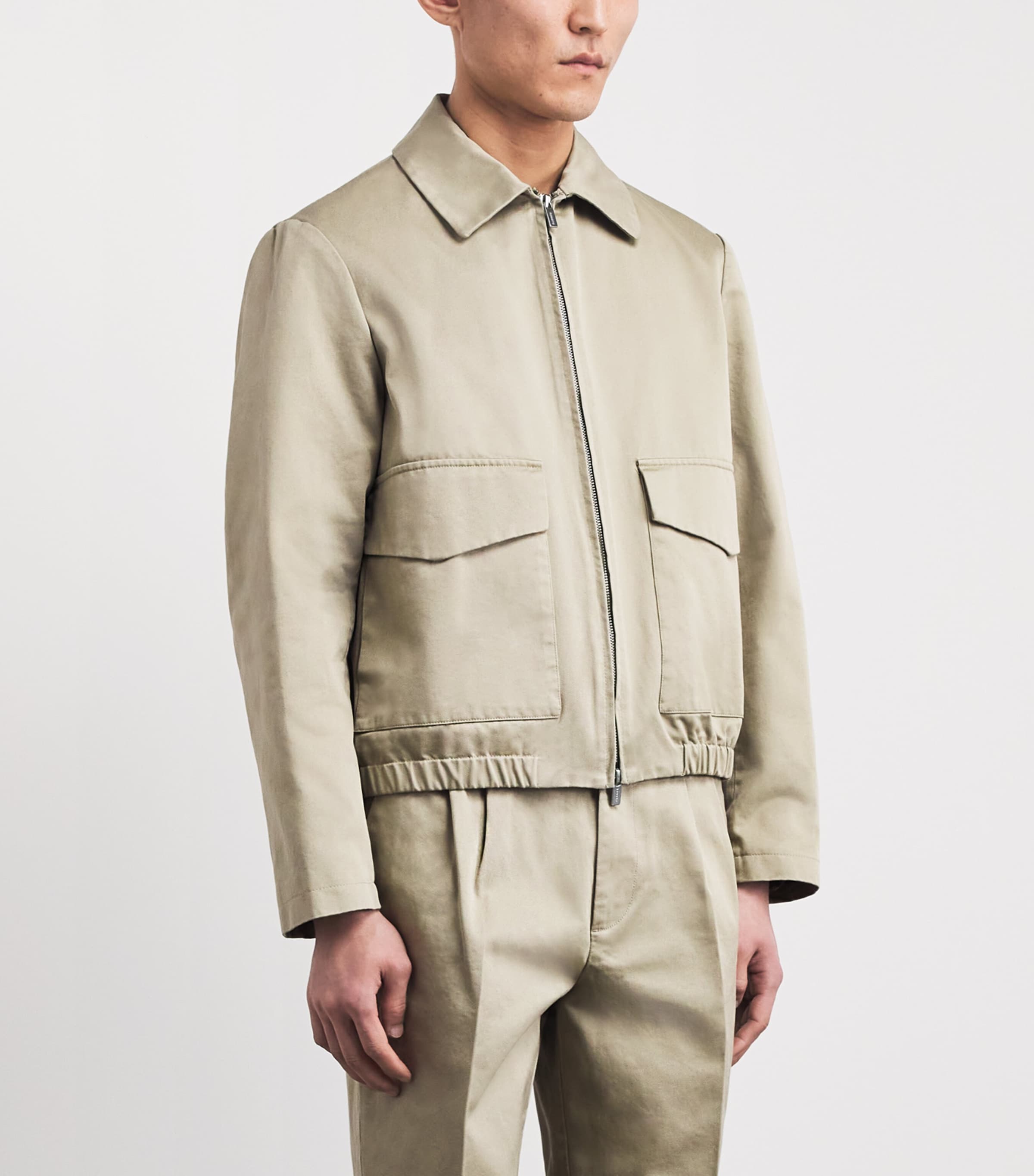 Cotton Collar Bomber Jacket 385SALVIA Image 4