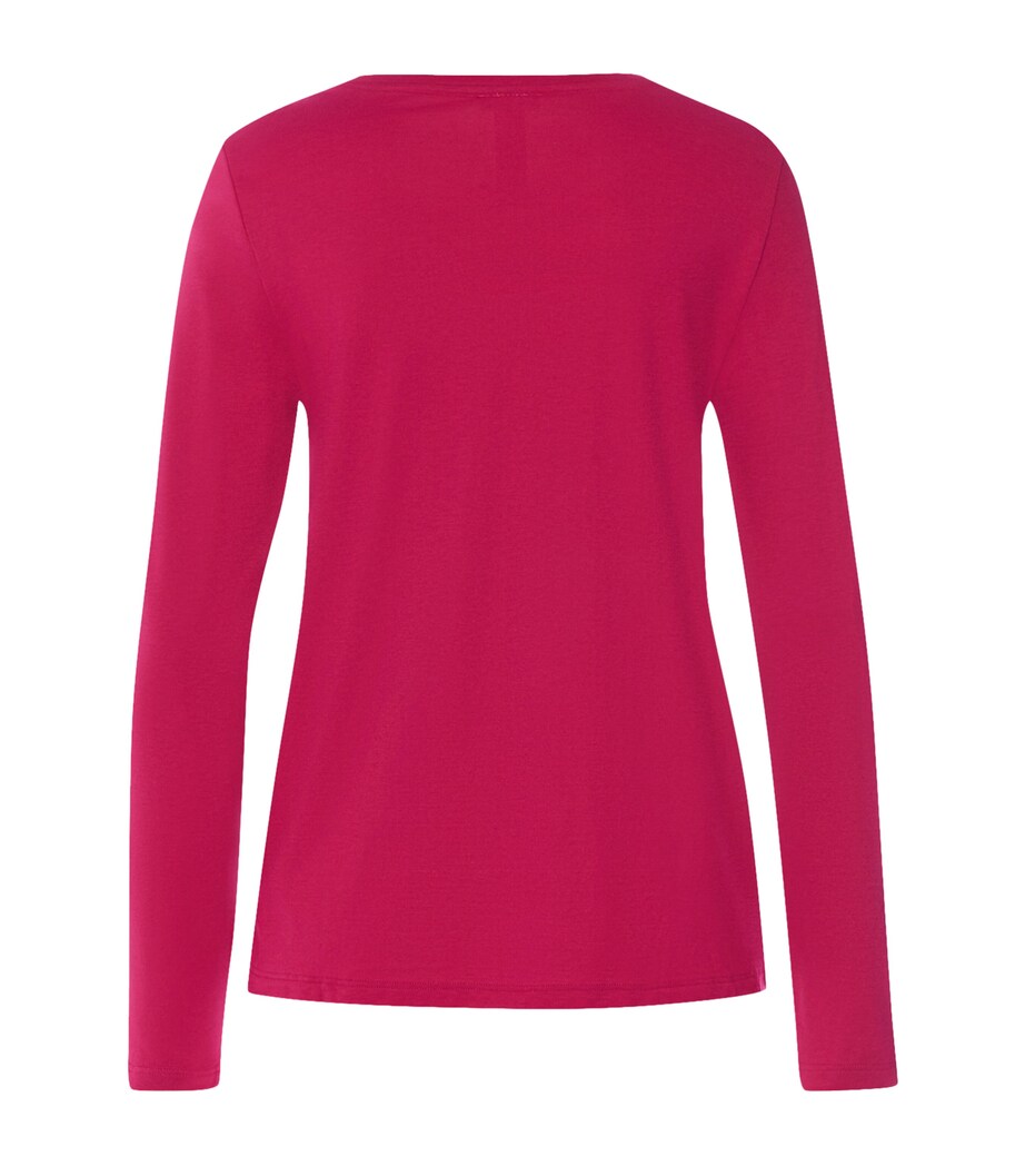 Hanro Womens Cotton-Modal Long-Sleeve T-Shirt Light Sangria Image 5