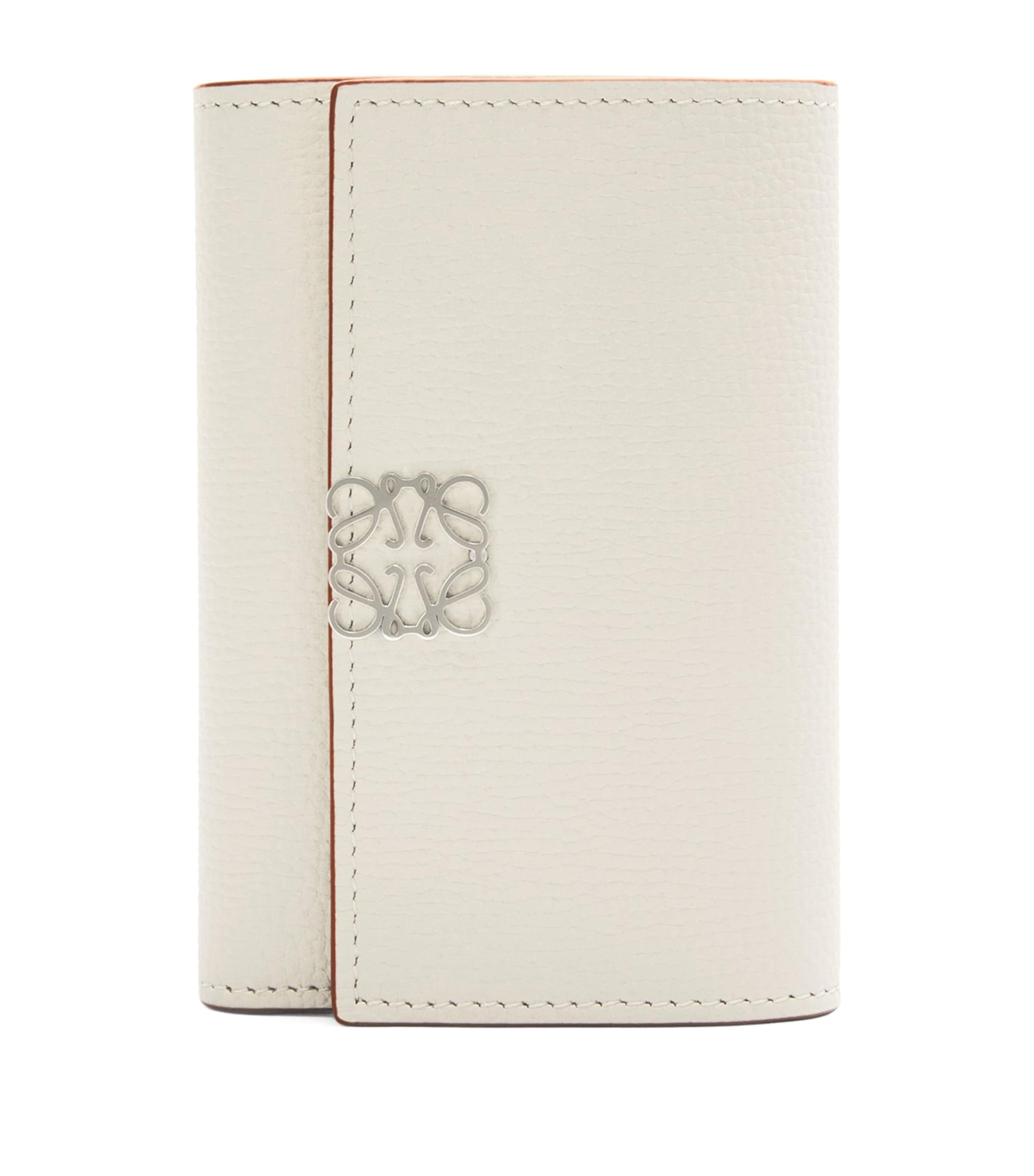 Loewe Leather Anagram Vertical Wallet In White