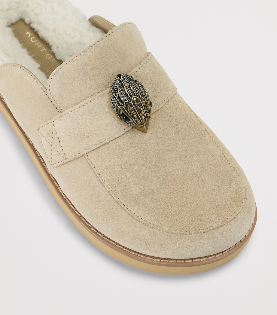 Kurt Geiger London Suede Eagle Clog Mules Beige Image 2
