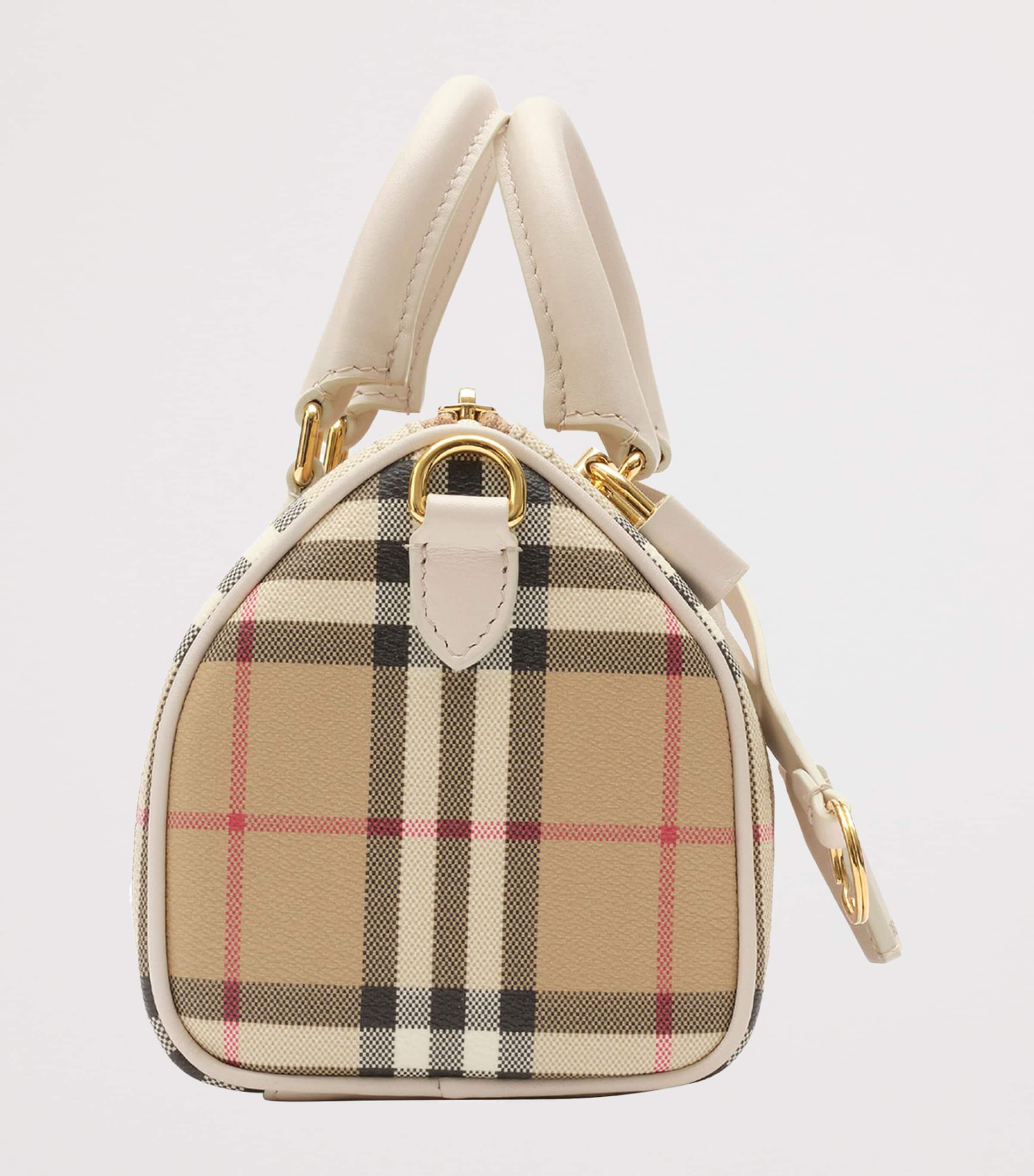 Burberry Mini Cotton Check Bowling Bag Vntg Chk/soap Image 3