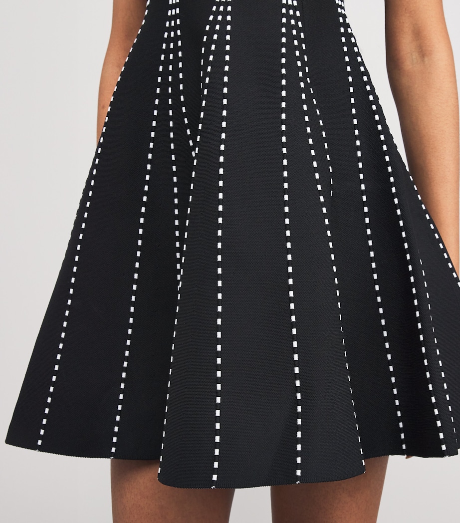 Jacquard-Stripe Mini Dress BLACK/ECRU Image 6