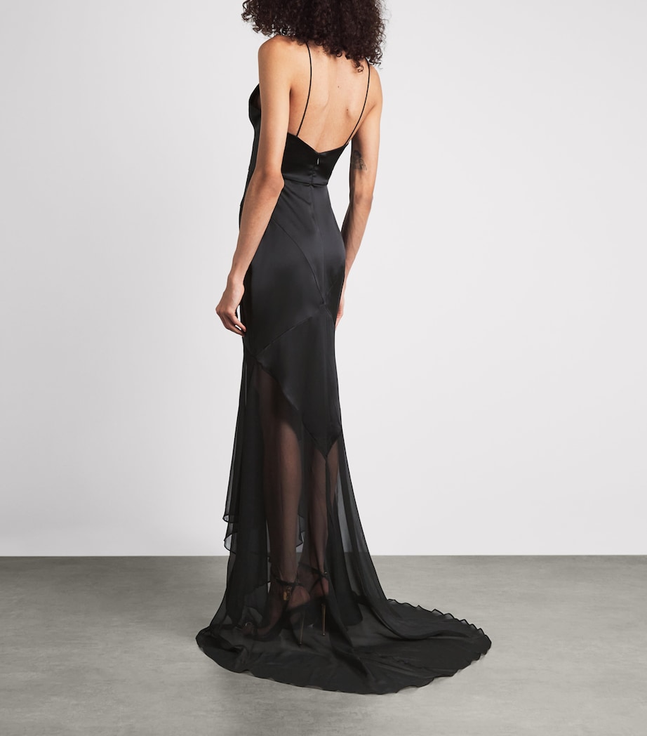 Alex Perry Womens Silk Tiered Gown Black Image 4
