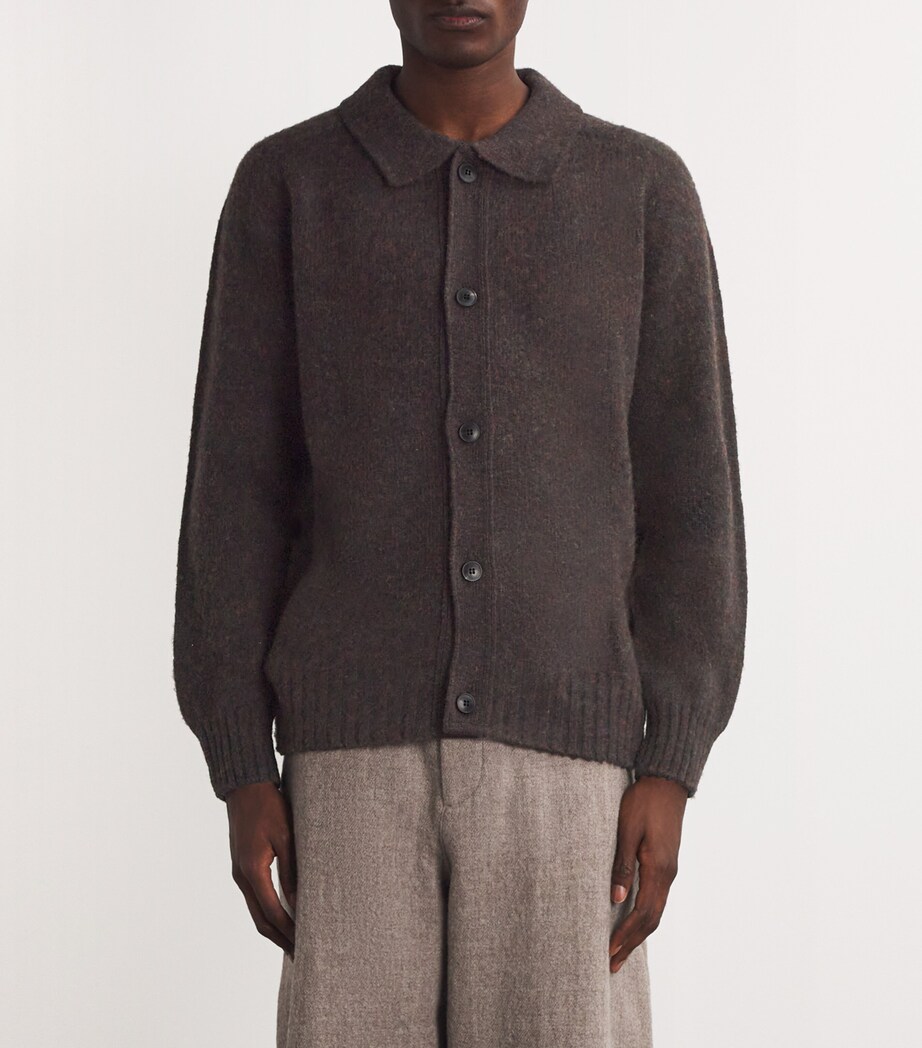 Wool Shetlan Cardigan MIDNIGHT MELANGE Image 3