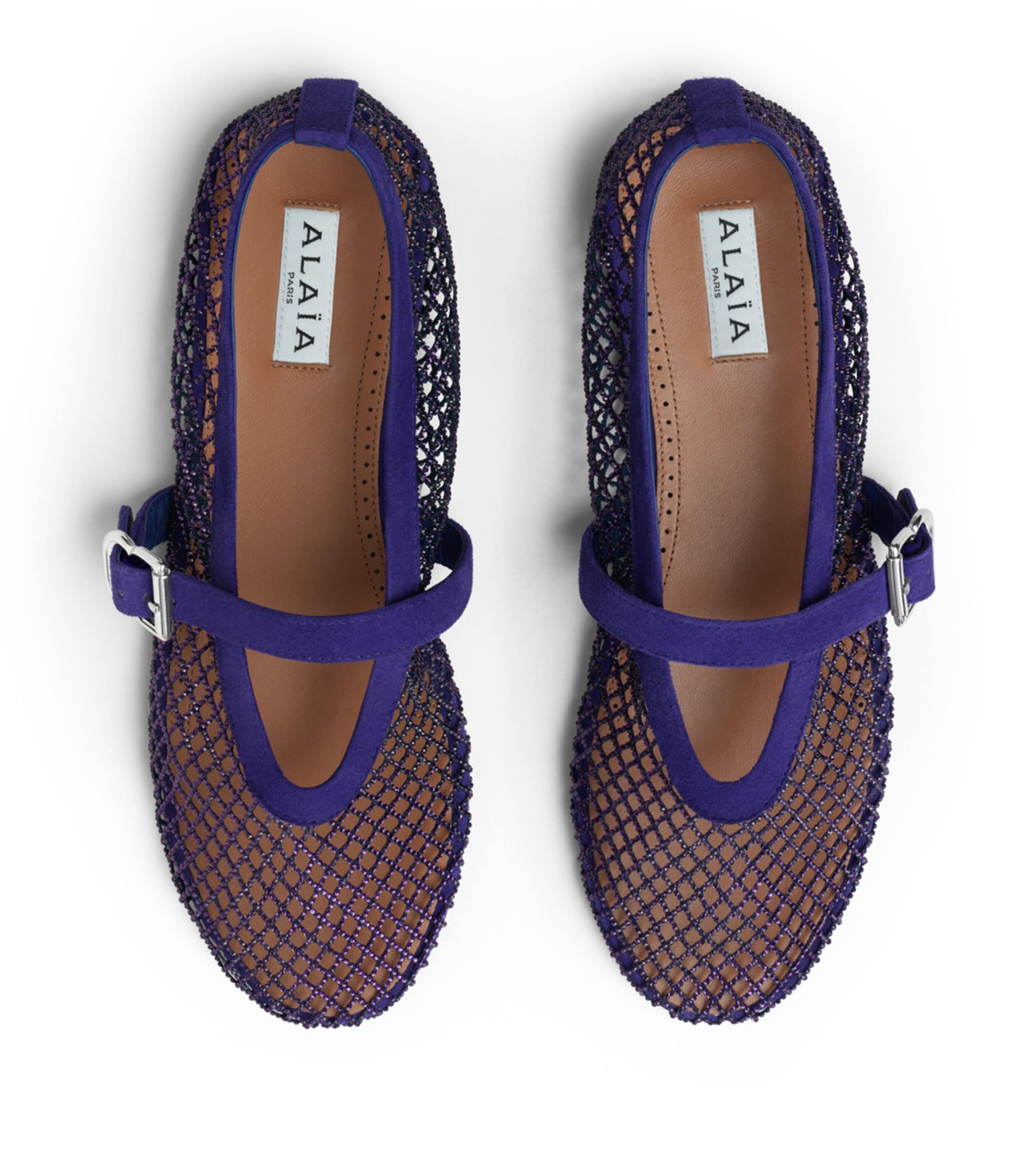 Alaïa Mesh Ballet Flats Iris Purple Image 2