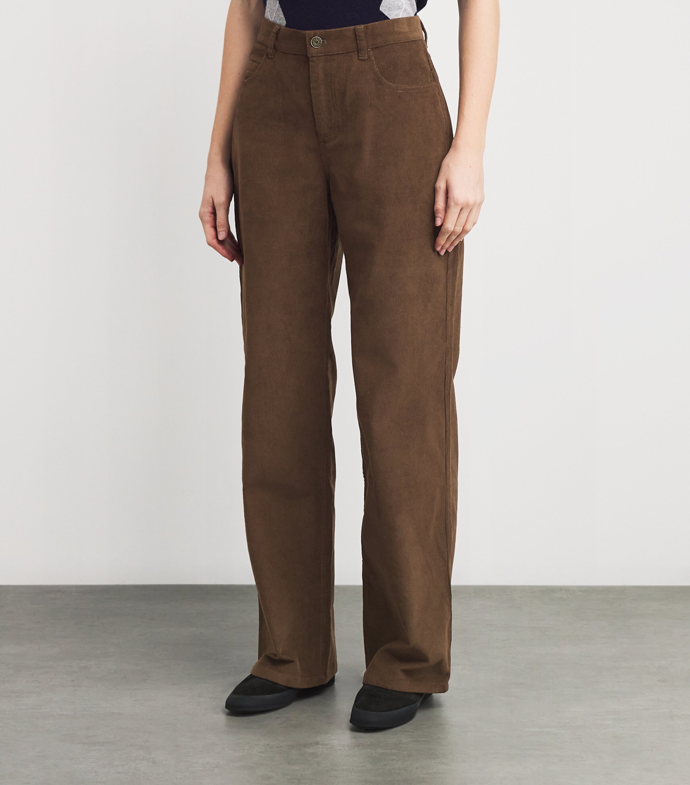 Le Kasha Womens Corduroy Vicence Trousers Chocolat Image 3