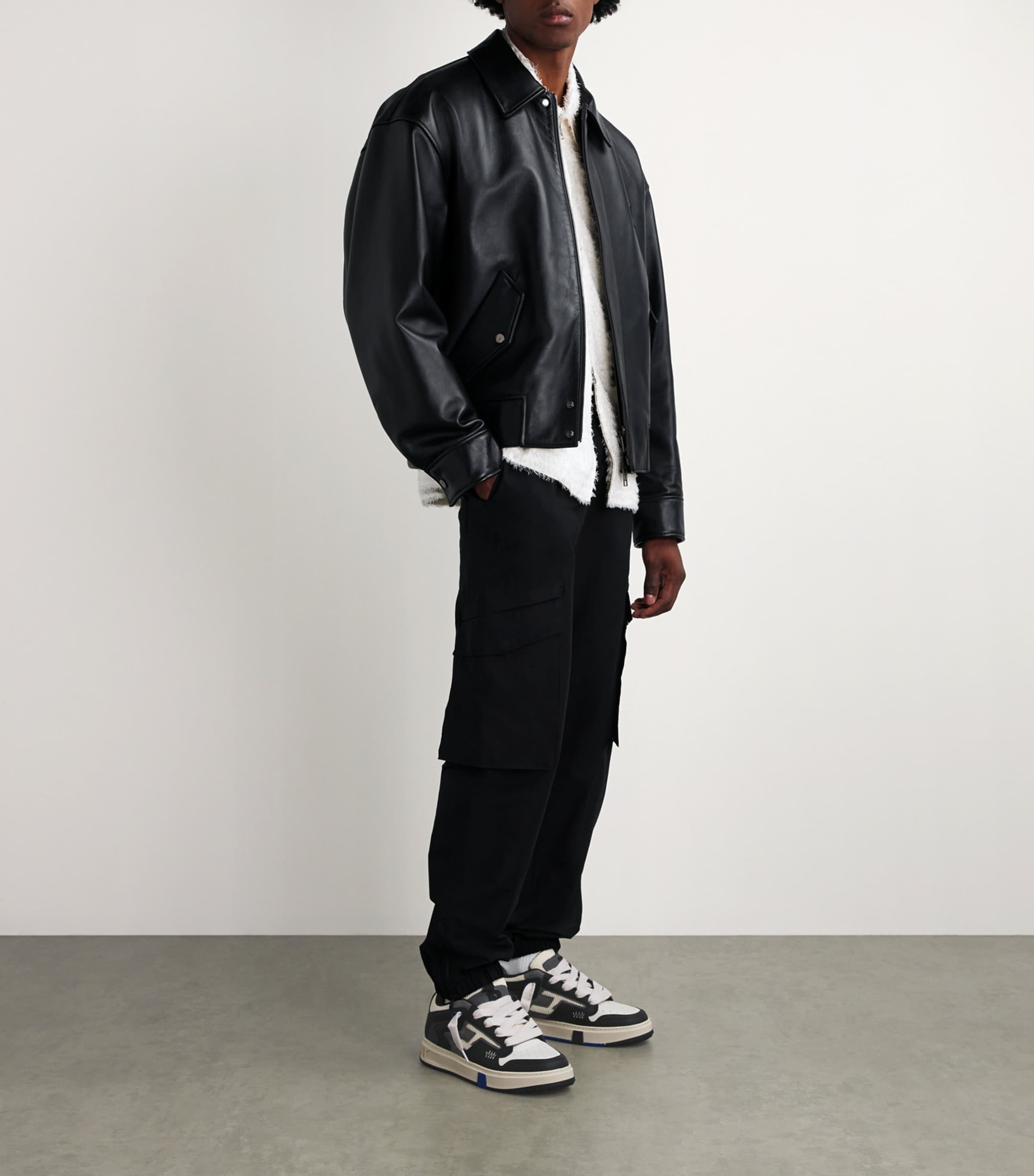 Leather Reptor Low-Top Sneakers BLACK/VINTAGE WHITE Image 2