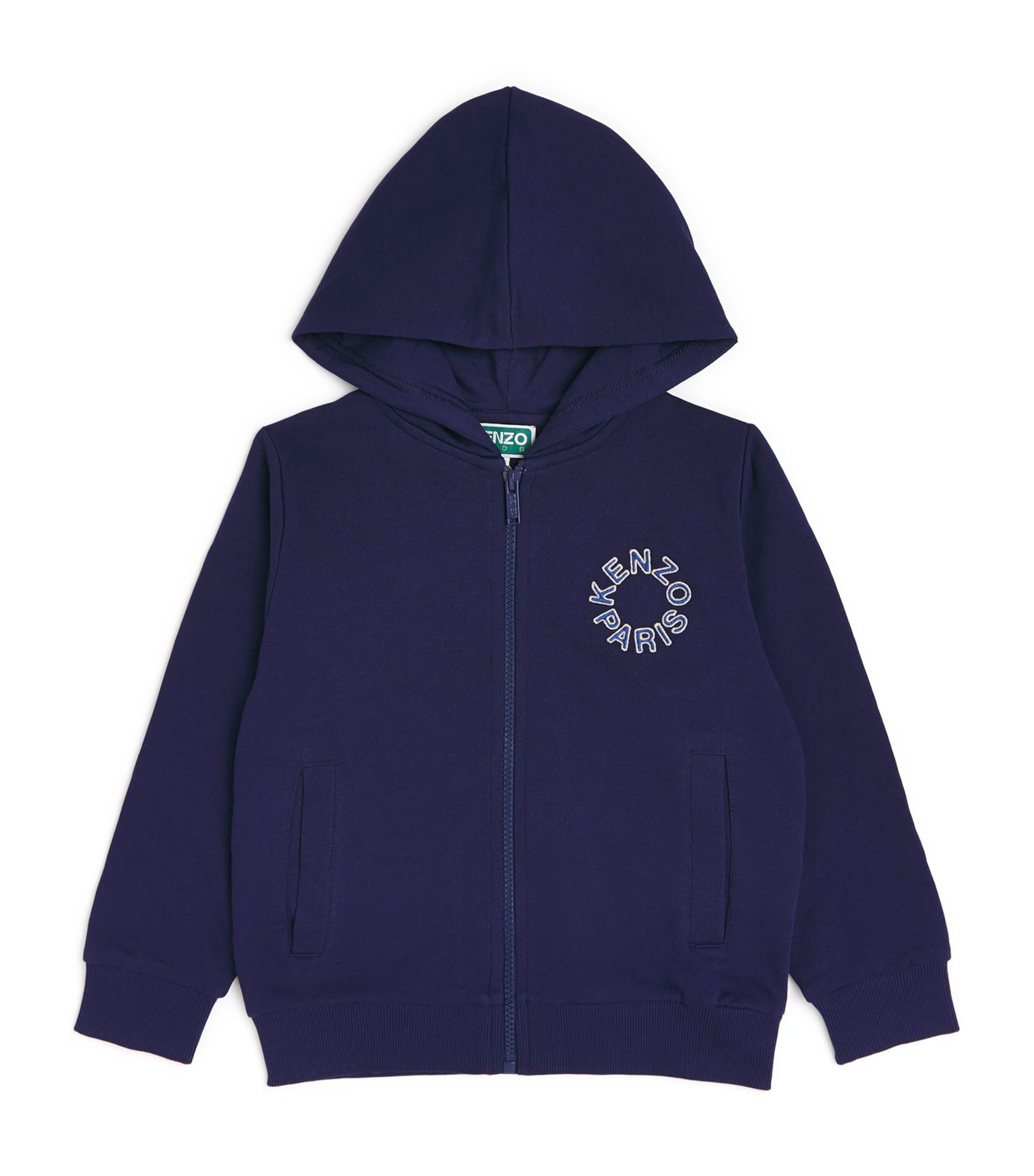 Cotton Logo Zip Hoodie (5-14 Years) 84NMEDIEVAL BLUE Image 1