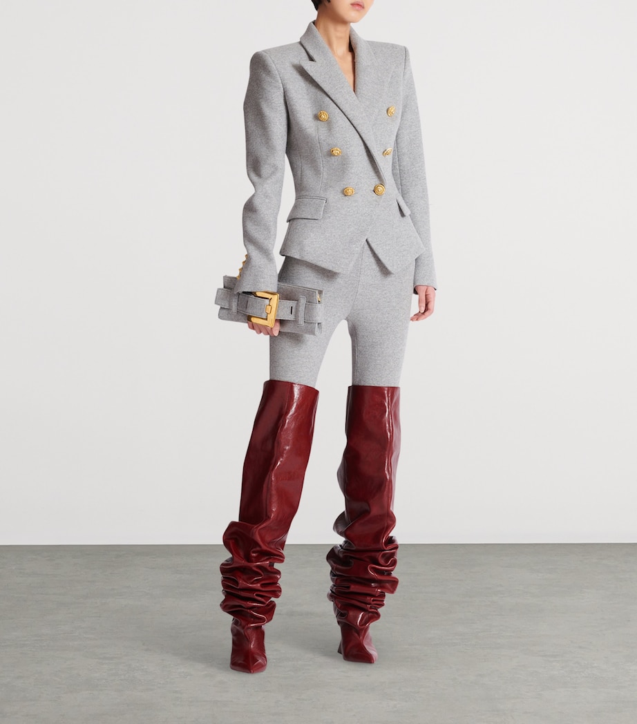 Wool-Blend Double-Breasted Blazer 9AD GRIS CHIN ECLAIR Image 7