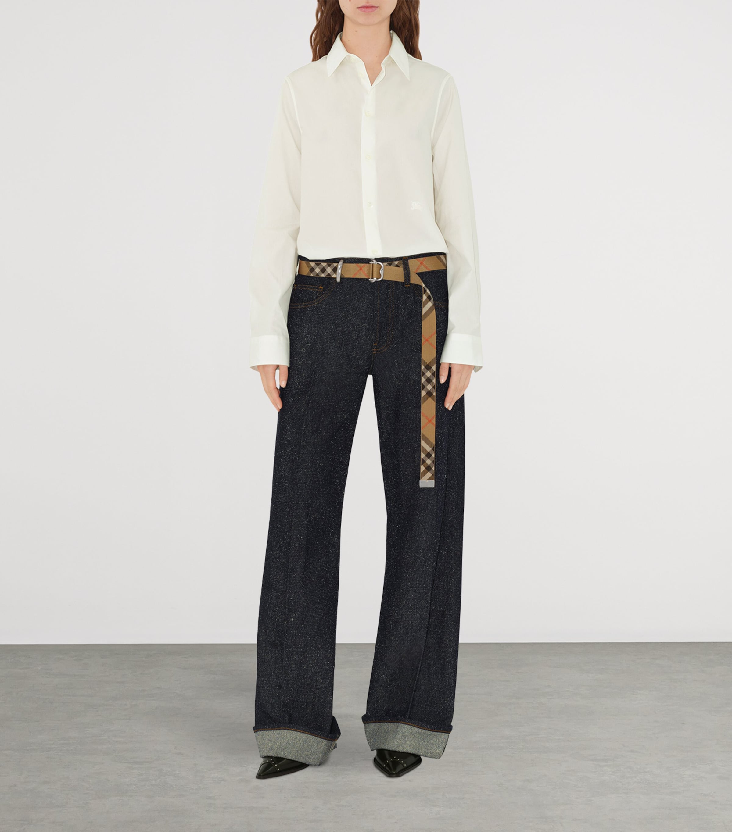 Woven Check Belt SAND Image 2