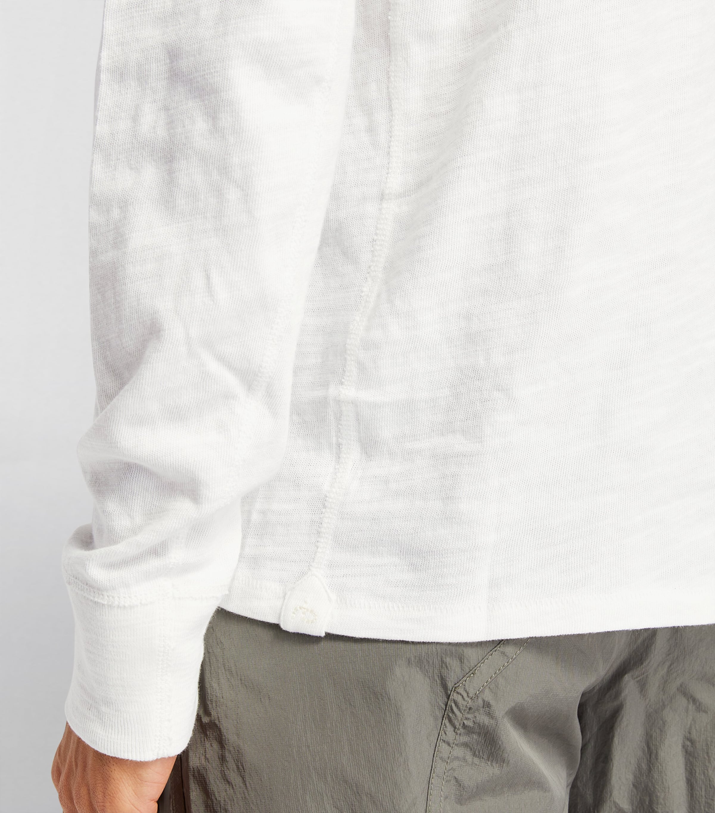 Cotton Henley T-Shirt WHITE Image 7