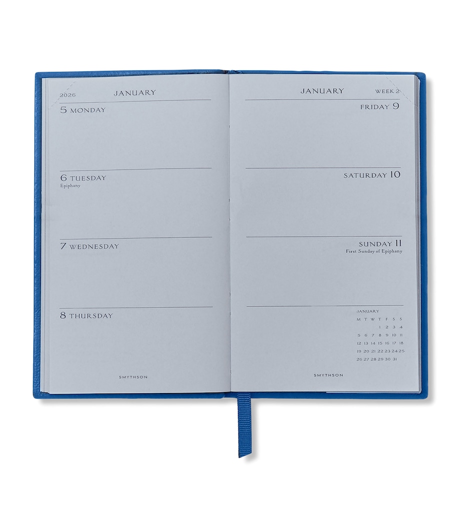 Panama Leather Weekly Diary 2026 CERULEAN Image 2