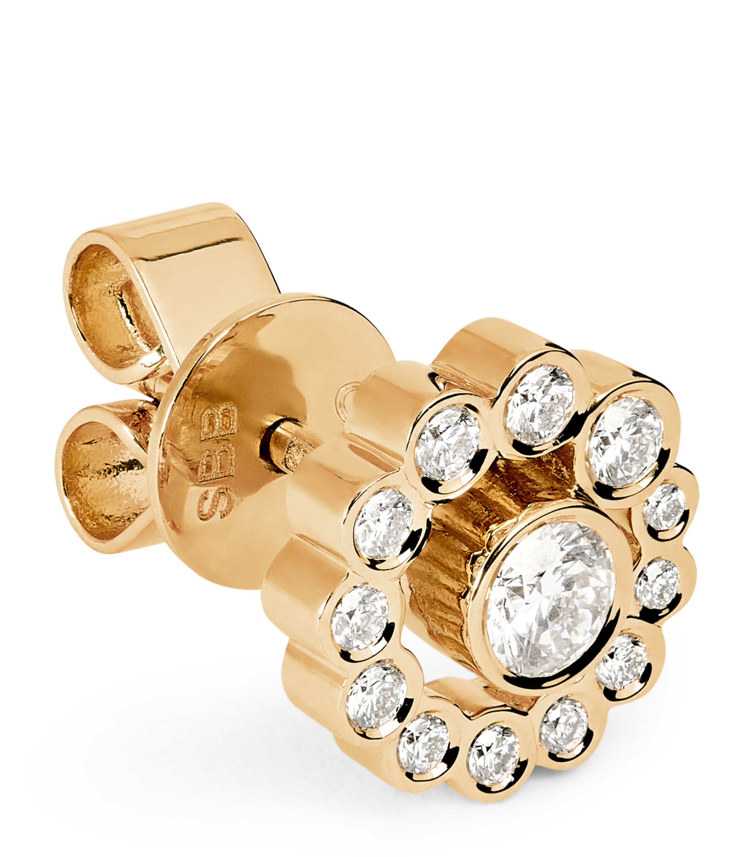 Sophie Bille Brahe Yellow Gold And Diamond Soleil De Fleur Single Earring In Gold