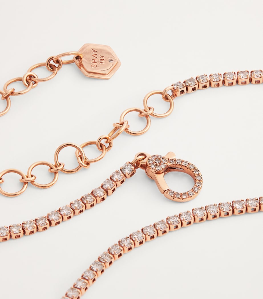 Rose Gold and Diamond Threads Tennis Choker ROSE GOLD Image 3