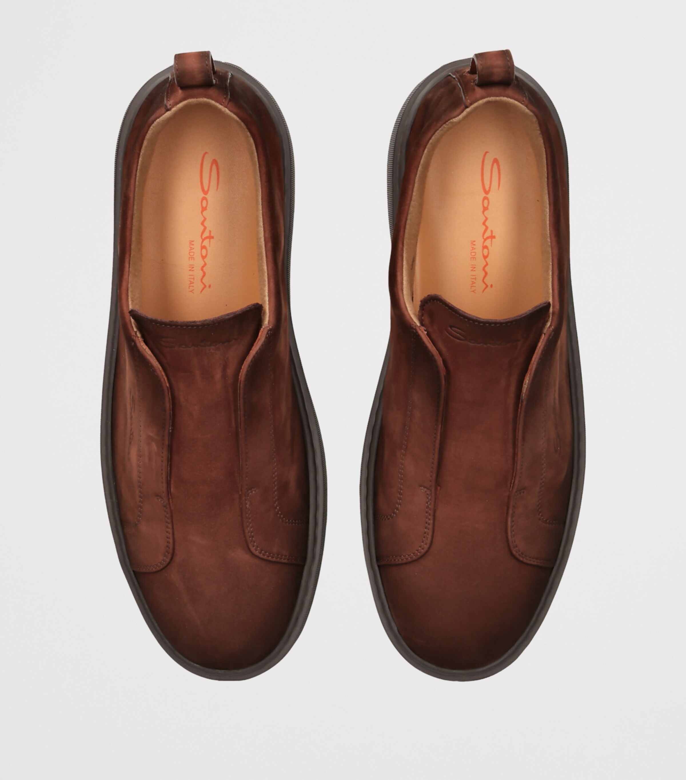 Santoni Leather Clean Icon Victory Sneakers Dark Brown Image 4