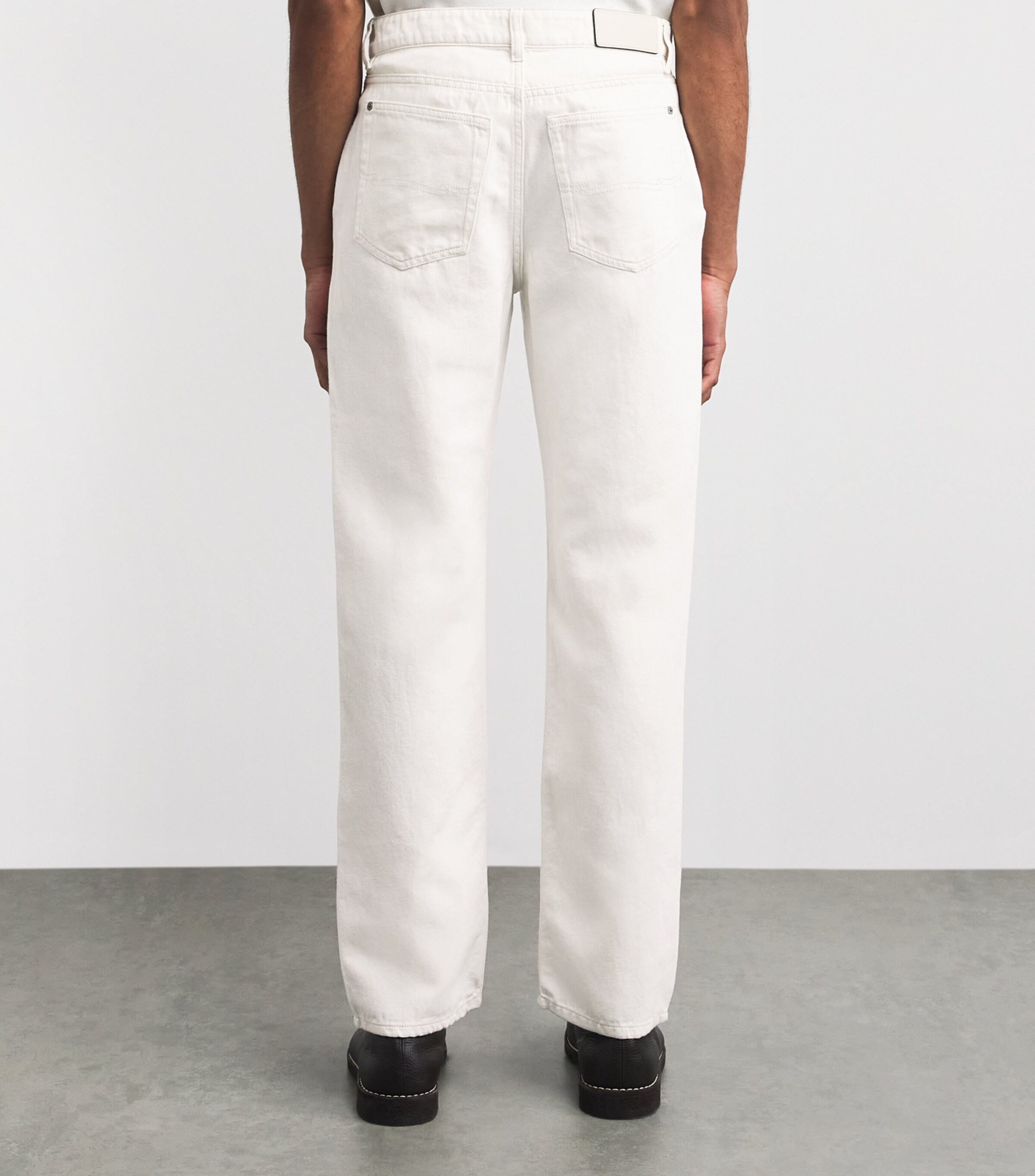 Agnona Mens Cotton-Linen Straight Jeans White Image 5