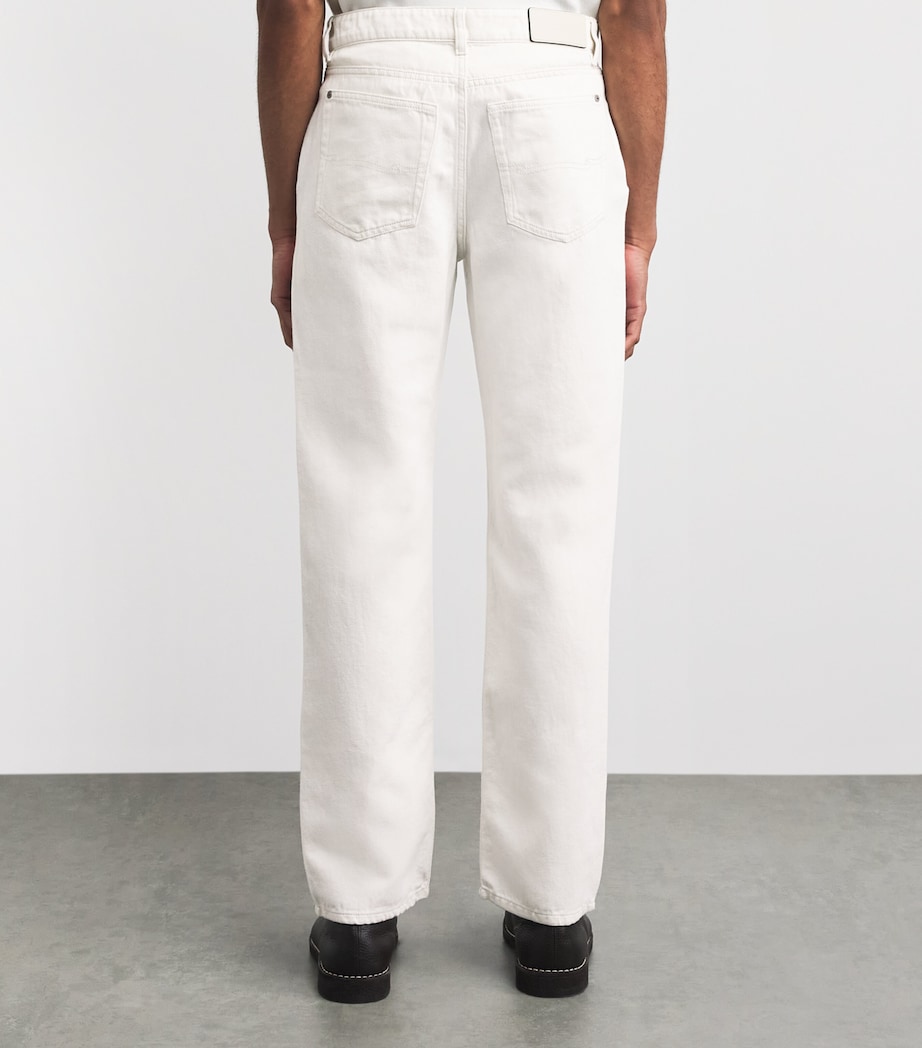 Agnona Mens Cotton-Linen Straight Jeans White Image 5