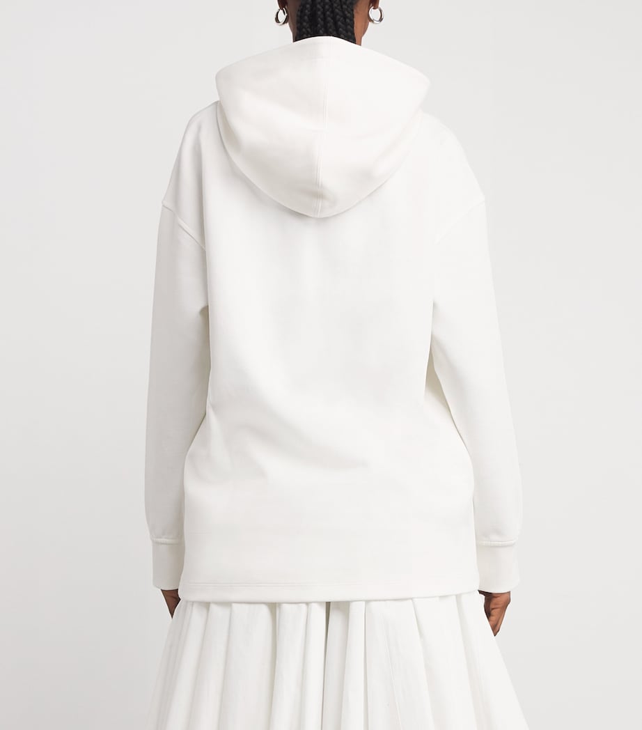 Cotton-Blend Logo Hoodie WHITE Image 4